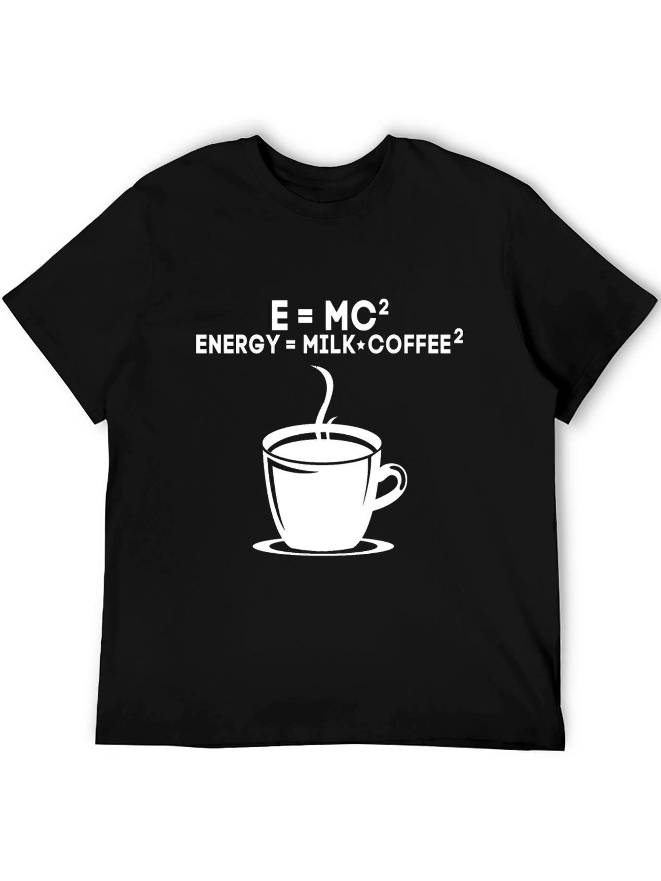 Black Coffee Equation T-Shirt - Energy = Milk*Coffee² view 5