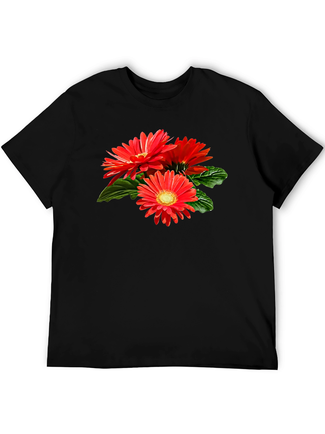 Black Floral Print T-Shirt - Stylish Graphic Tee view 5