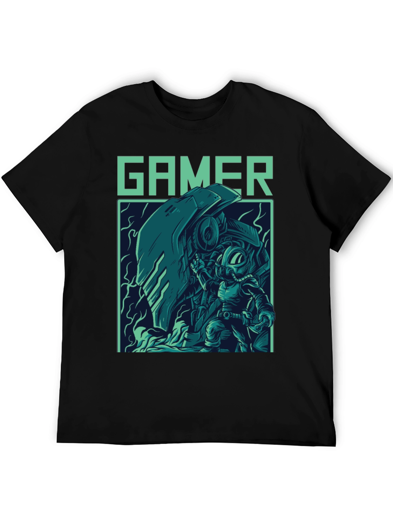 Black Gamer Graphic T-Shirt - Cool Retro Style view 5