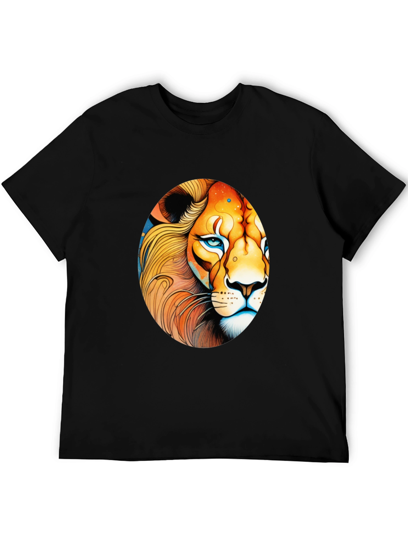 Black Lion Graphic Black T-Shirt view 5
