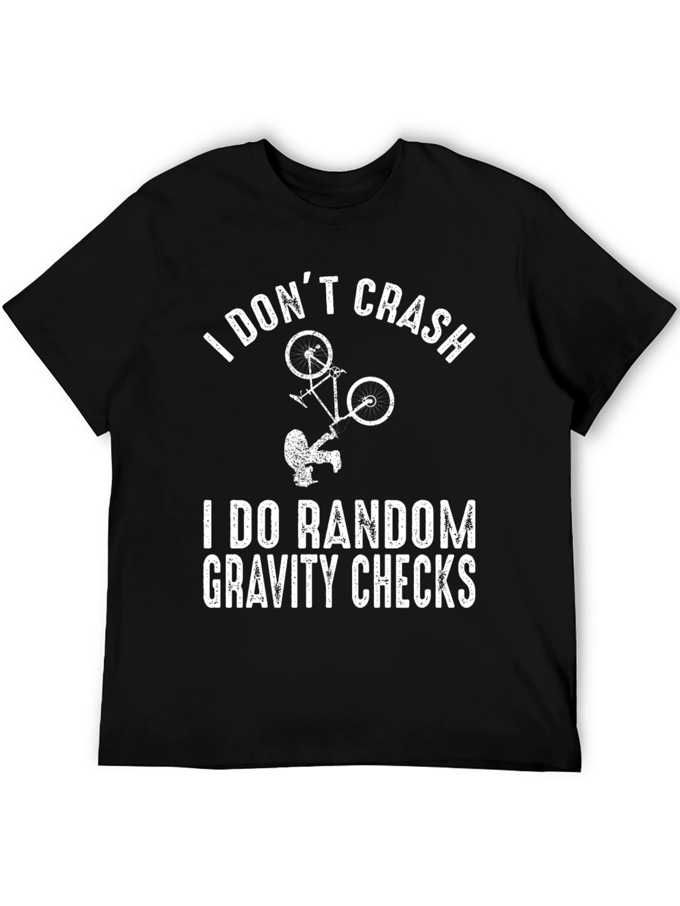 Black I Don't Crash Gravity Checks Graphic Tee view 5