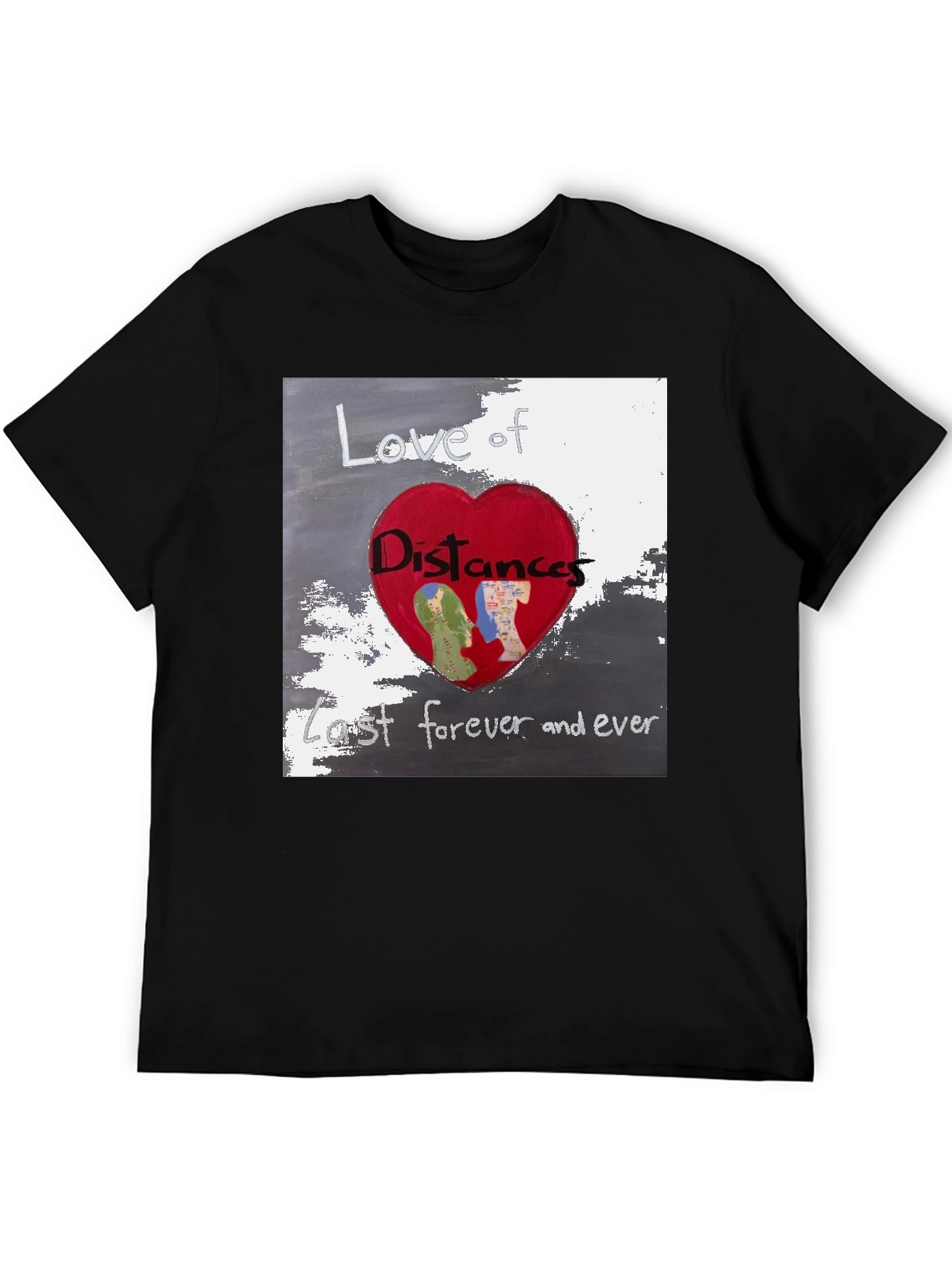 Black Love of Distances Black T-Shirt view 5