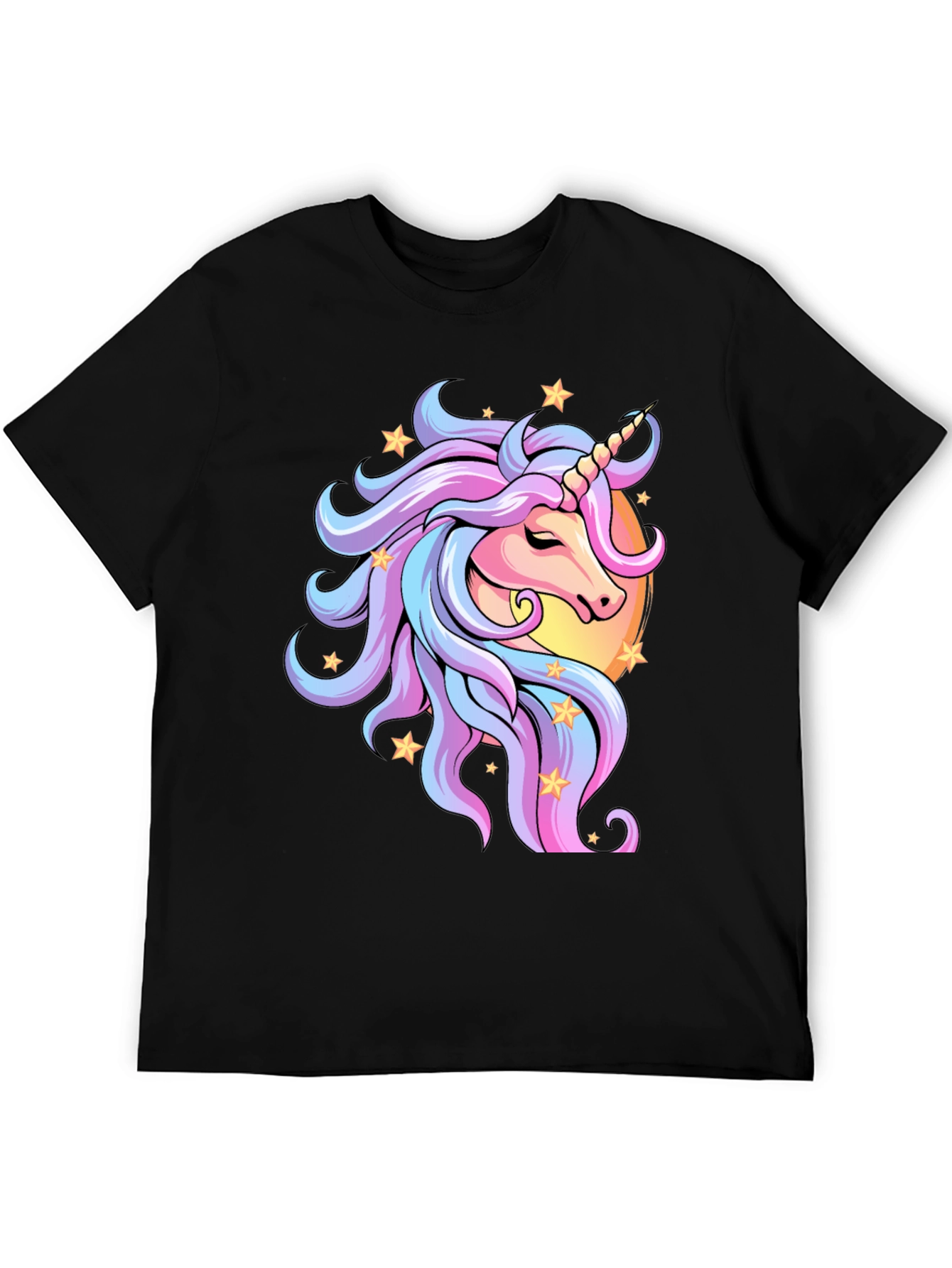 Black Unicorn Graphic Tee - Magical Pastel Design view 5