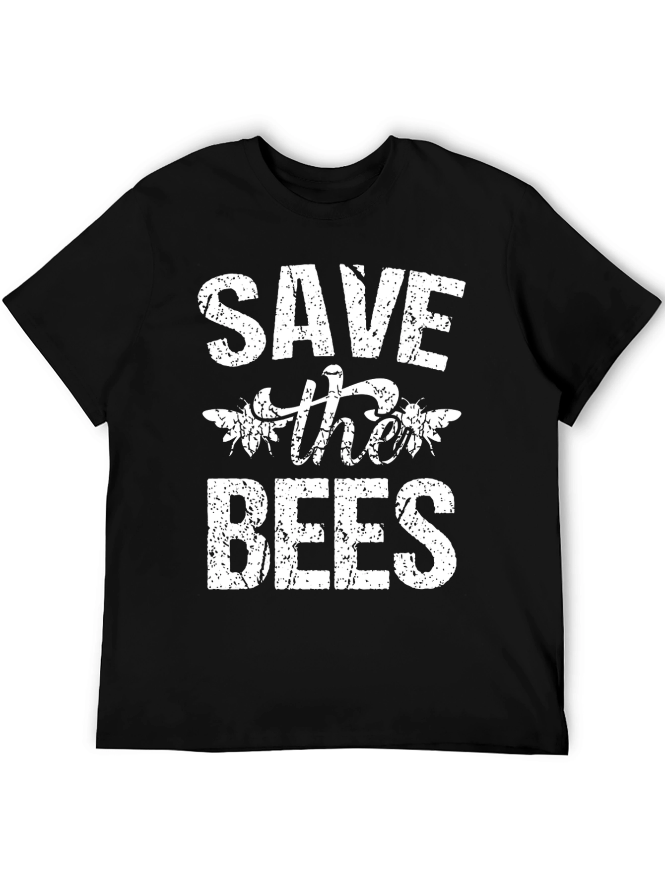 Black Save the Bees Graphic Tee - Black Cotton view 5