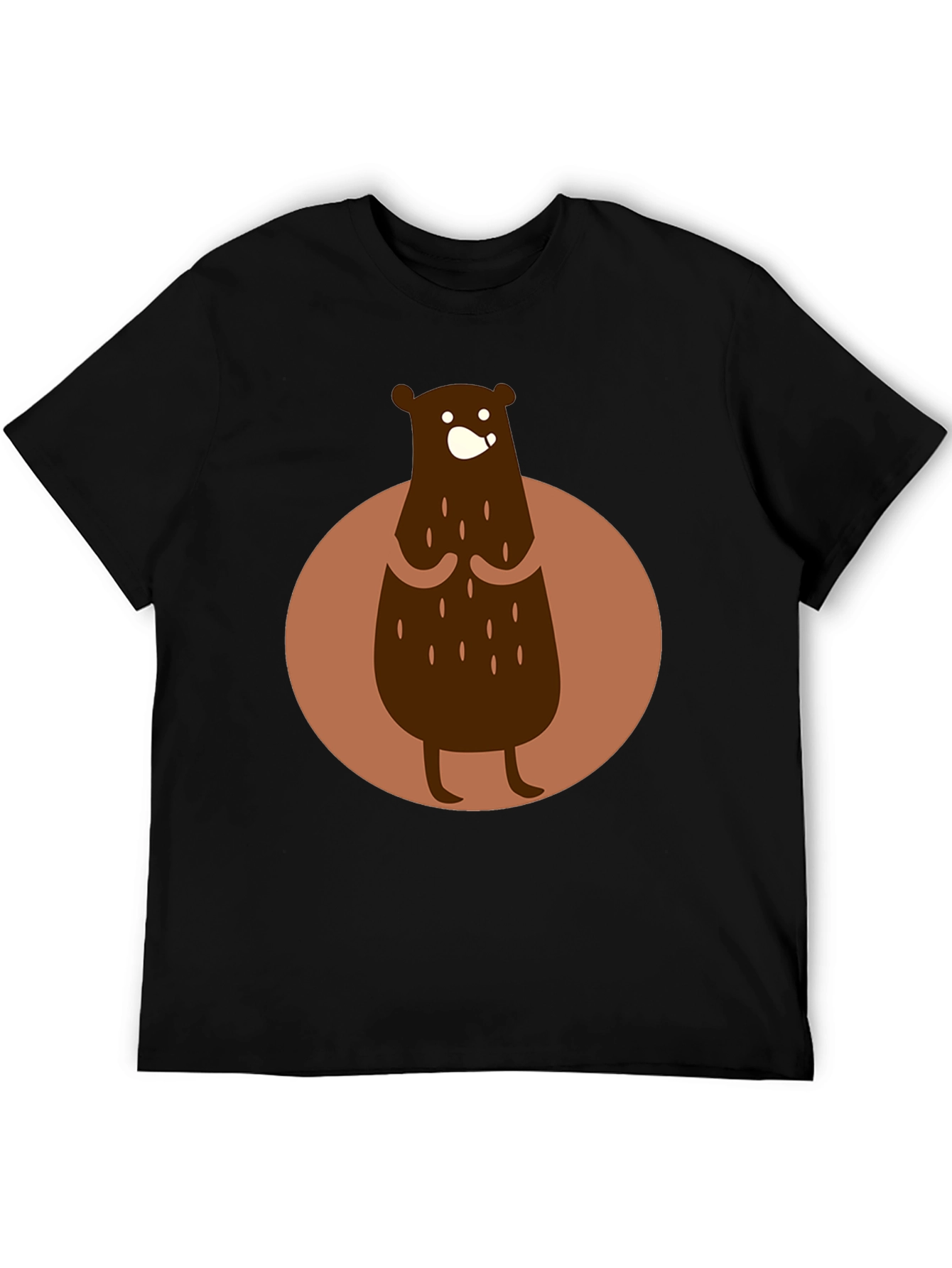 Black Bear Graphic Black T-Shirt - Cartoon Style view 5