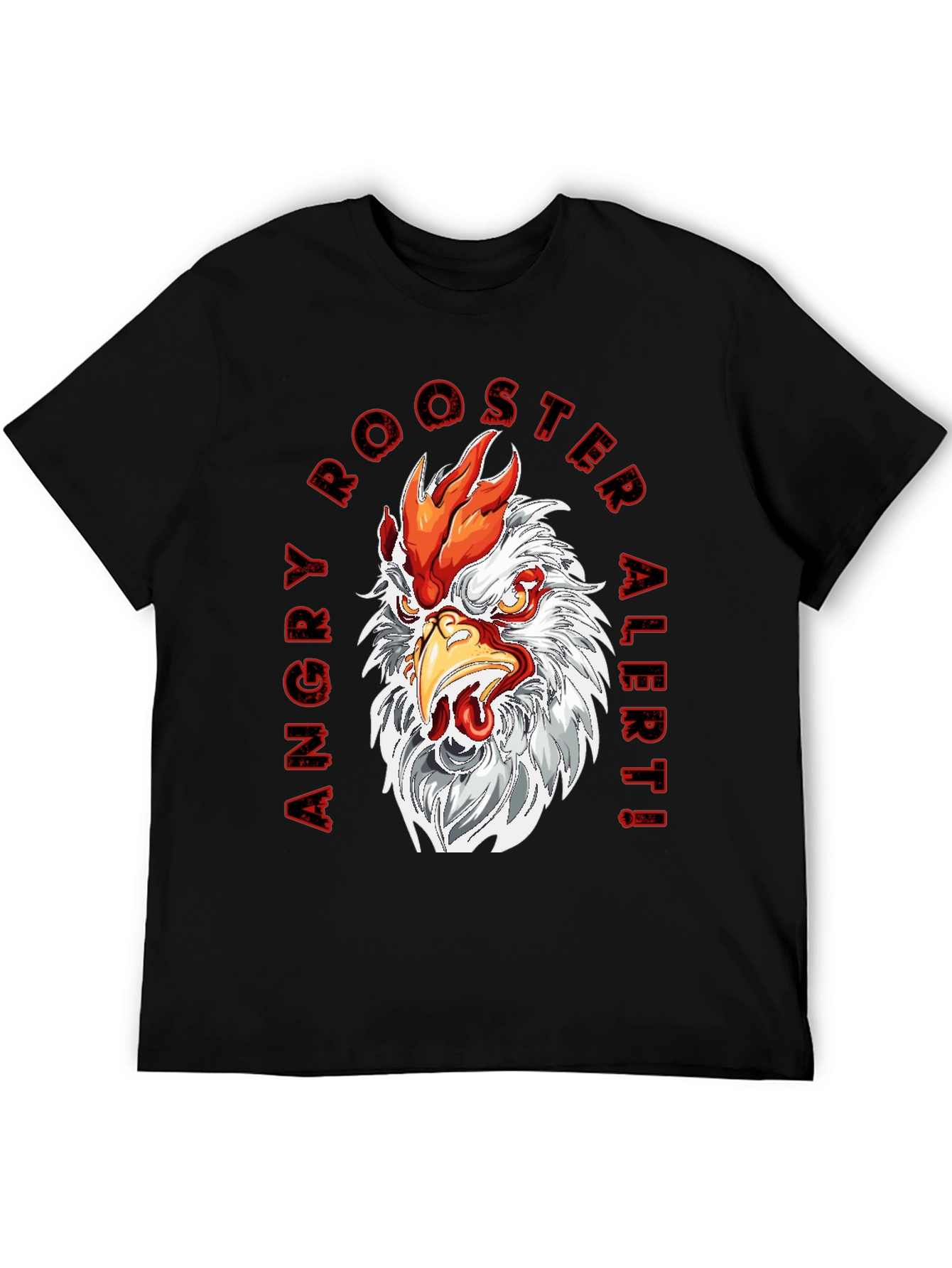 Black Angry Rooster Graphic Tee - Bold Design view 5