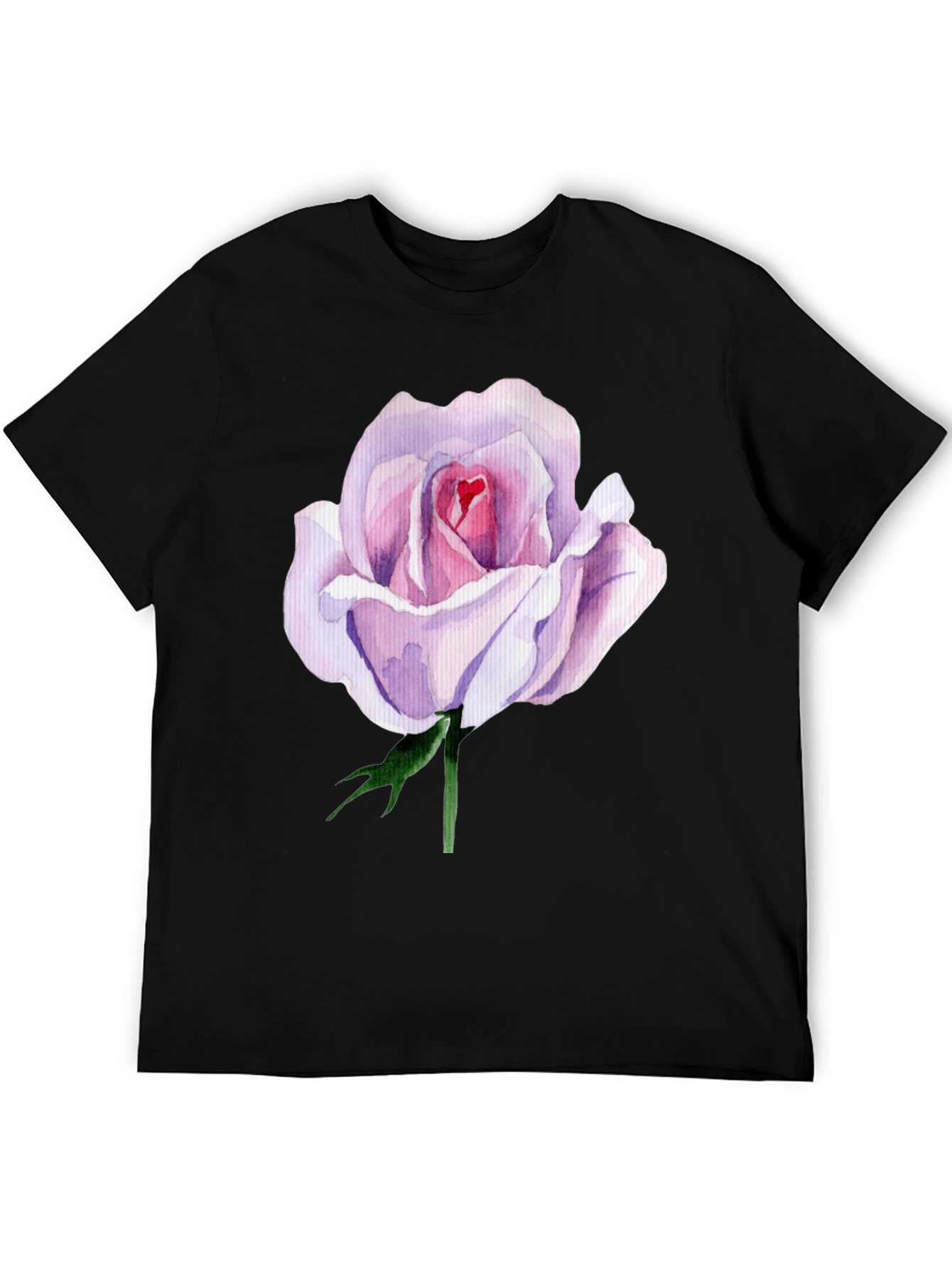 Elegant Rose Graphic Tee - Black - 5