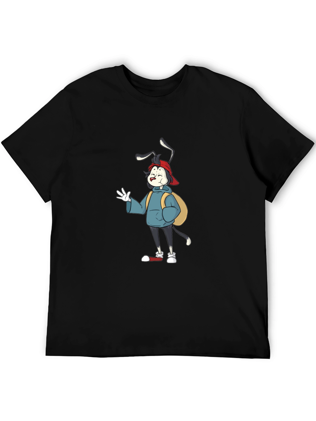 Black Cartoon Character Graphic Black T-Shirt view 5