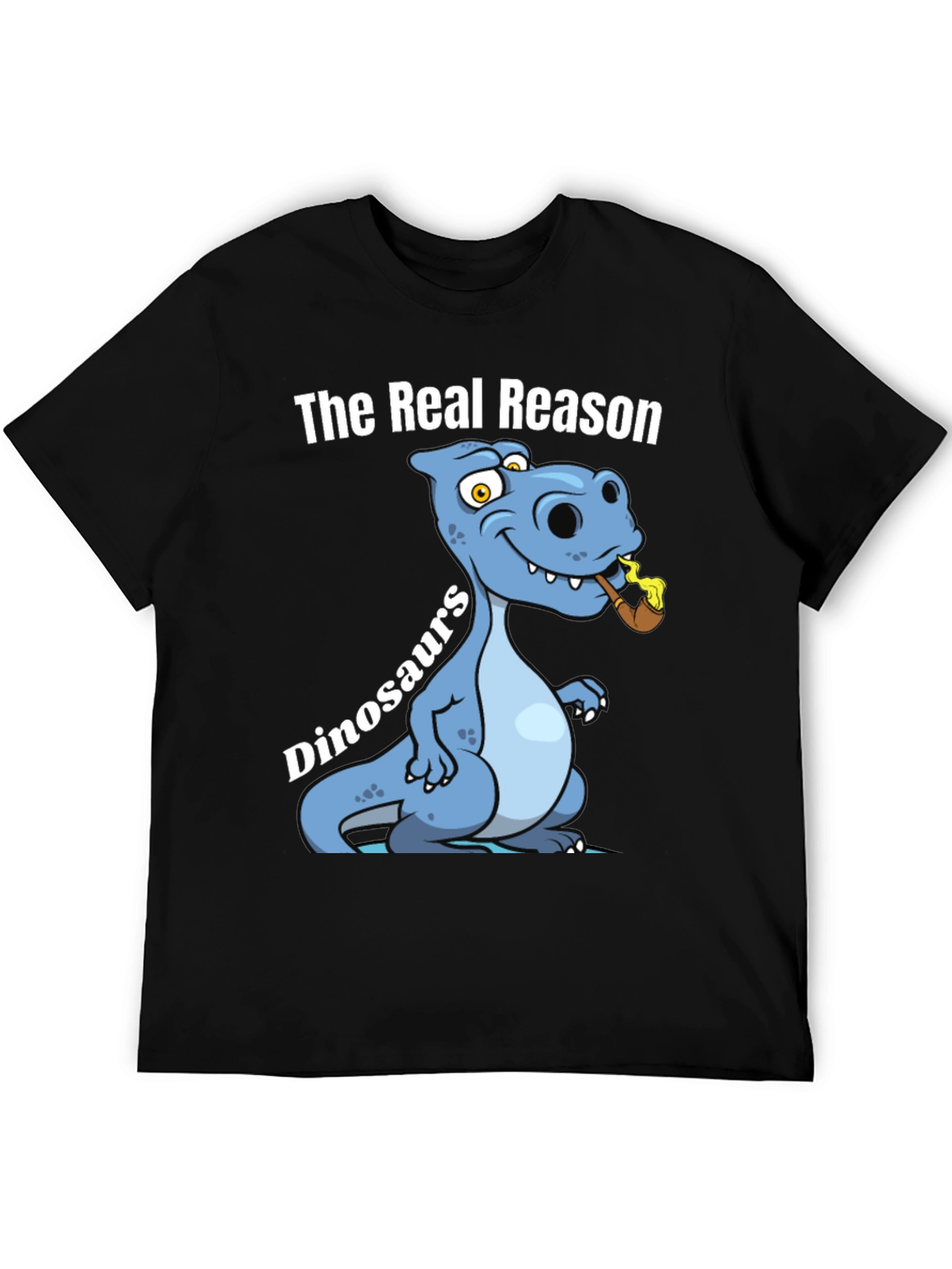 Black Funny Dinosaur T-Shirt - The Real Reason view 5