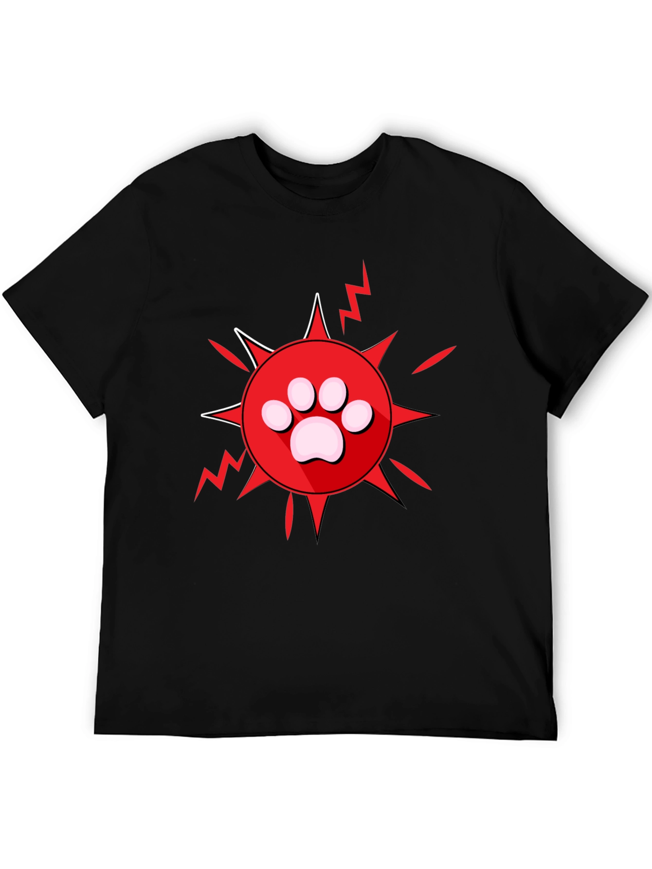 Black Paw Print Burst Graphic Tee - Black view 5