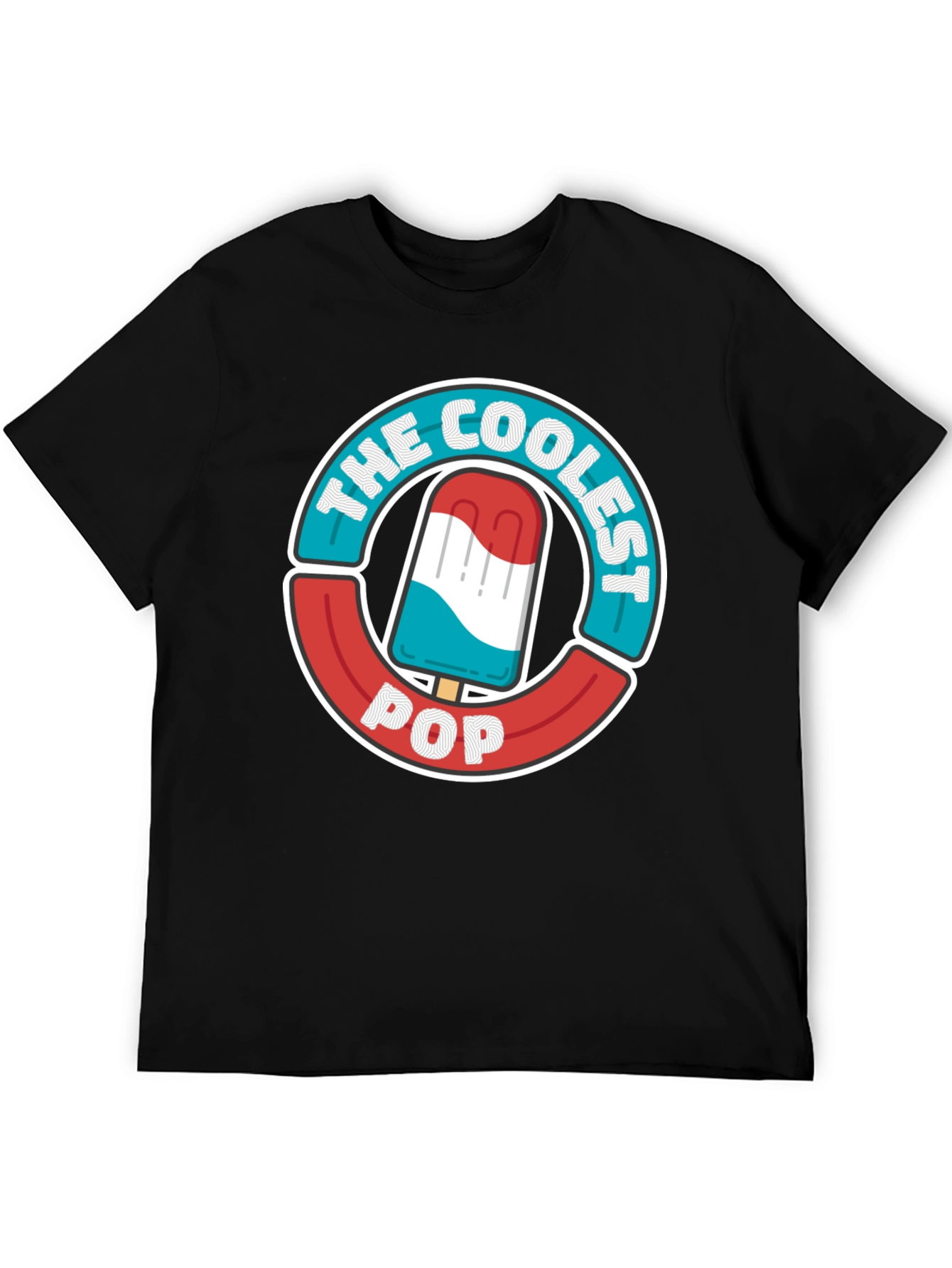 Black The Coolest Pop T-Shirt - Patriotic Popsicle Design view 5