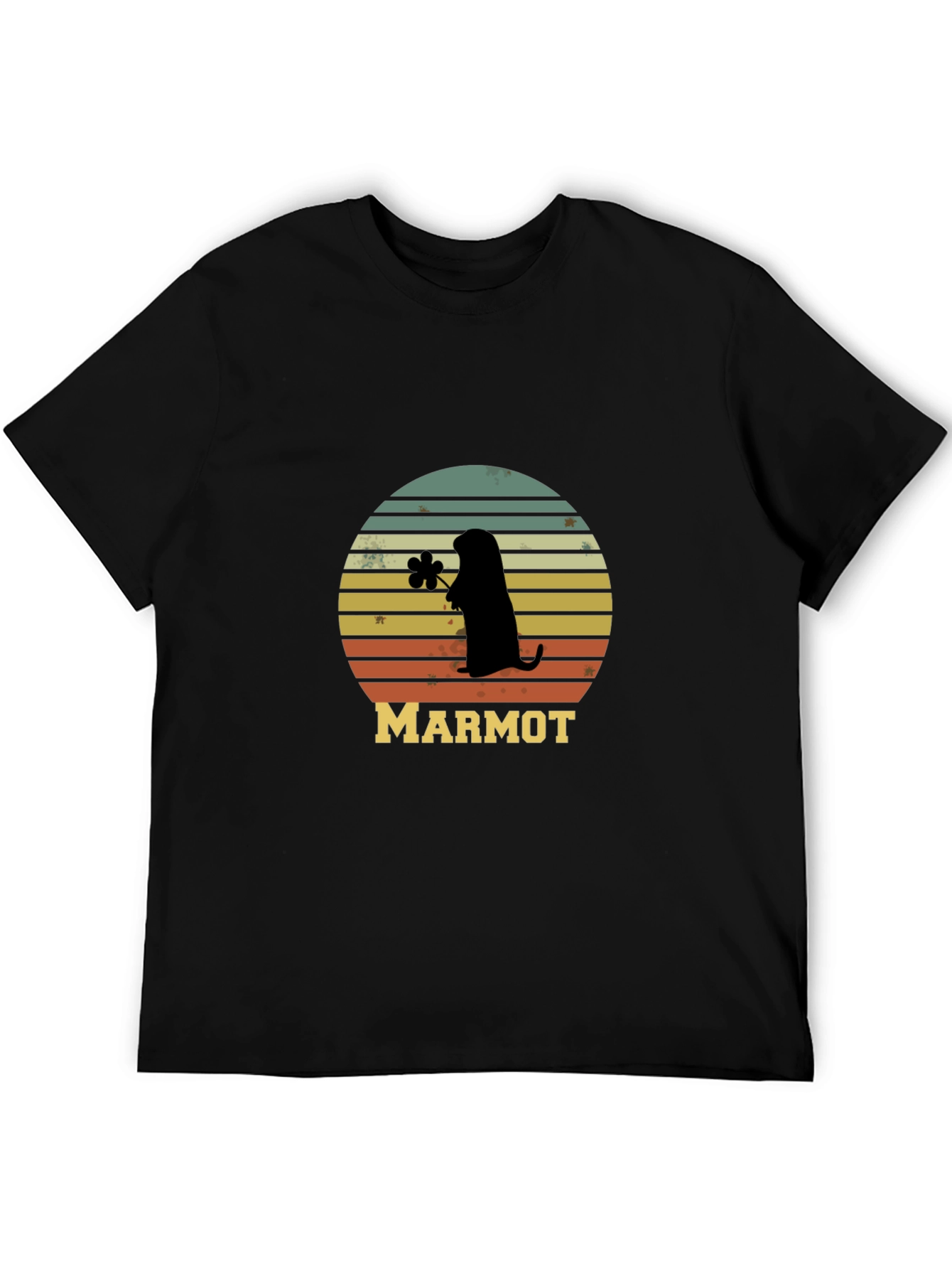 Black Retro Marmot Silhouette T-Shirt view 5