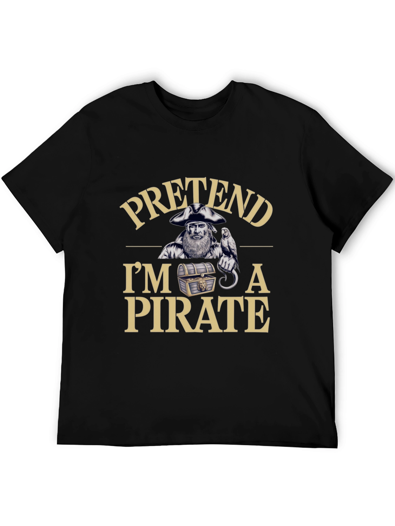 Black Funny Pretend I'm A Pirate Graphic Tee view 5