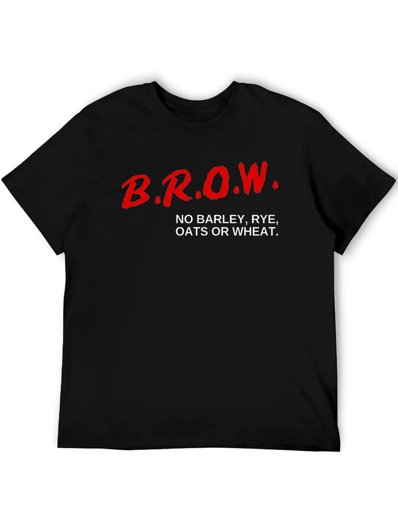 Black B.R.O.W. No Barley T-Shirt - Black Cotton Blend Tee view 5