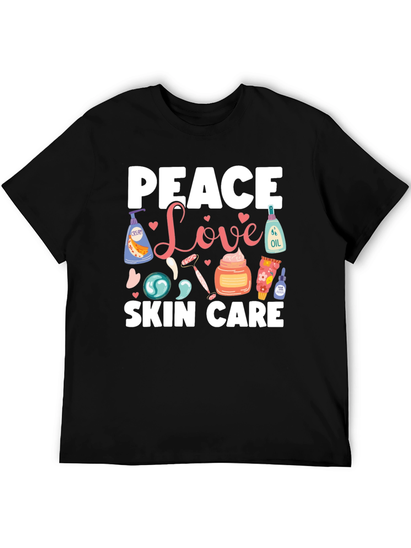 Black Peace Love Skin Care Black T-Shirt view 5