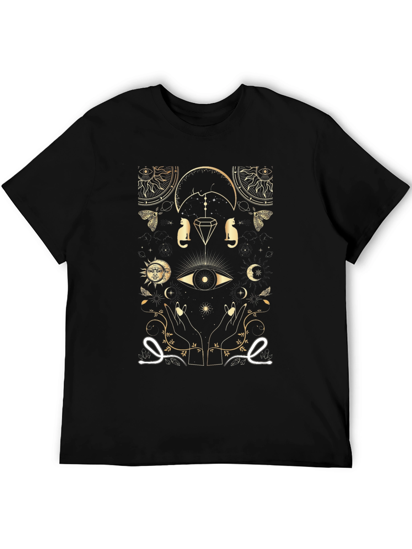 Black Mystic Gold Graphic Black T-Shirt view 5