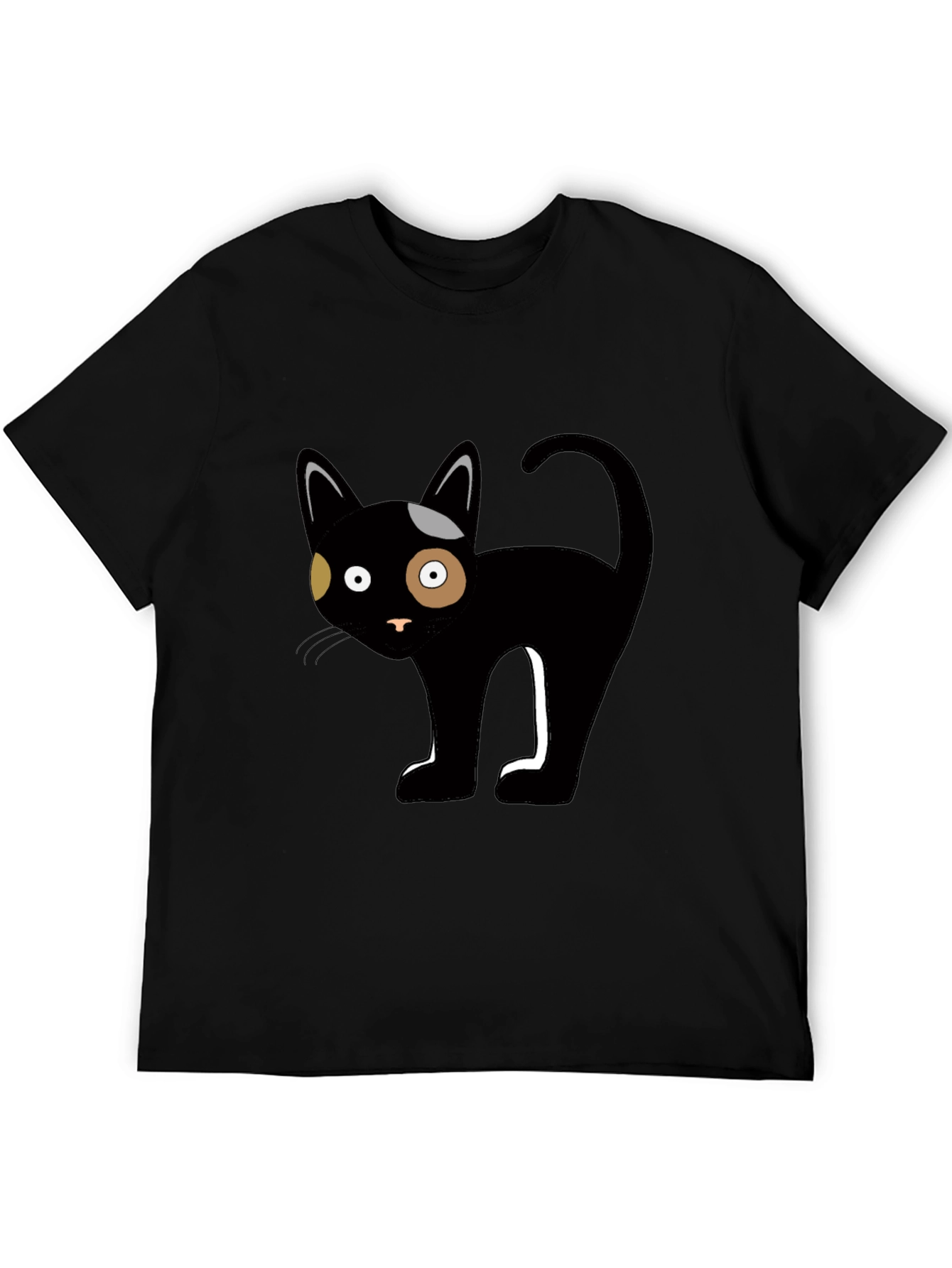 Black Black Cat Graphic Tee - Unique Cartoon Design view 5