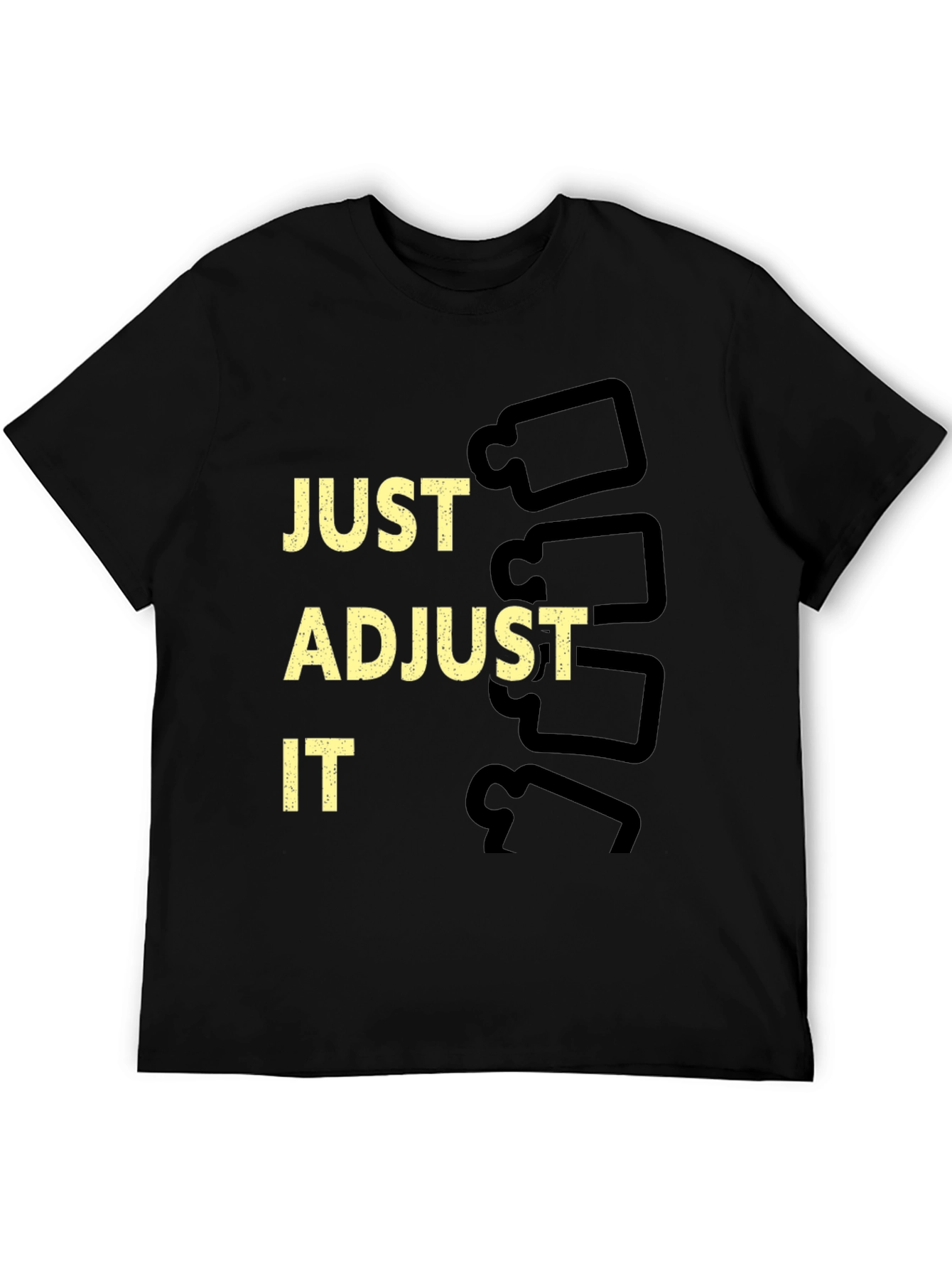 Black Just Adjust It Chiropractic T-Shirt view 5