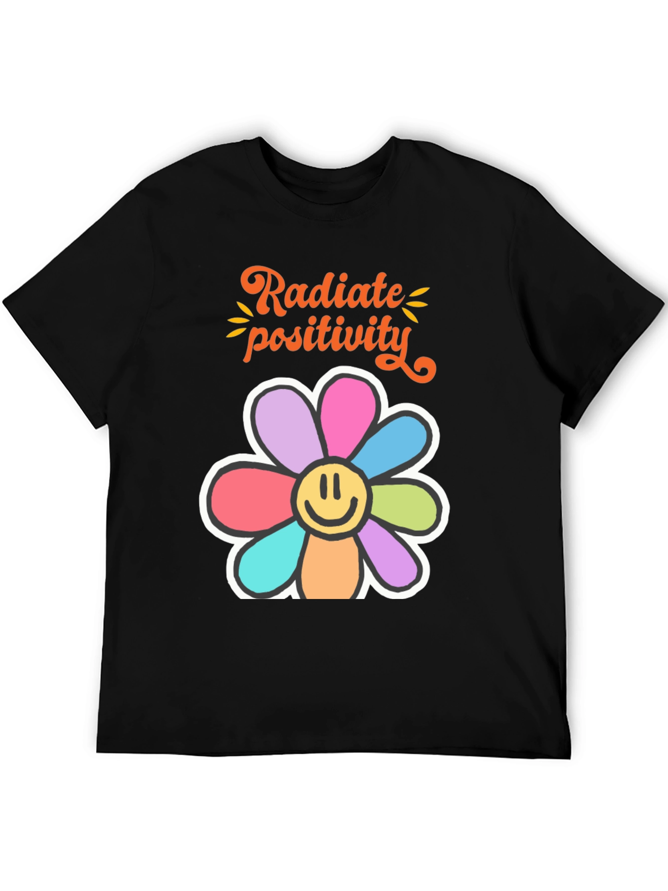 Black Radiate Positivity Graphic T-Shirt view 5