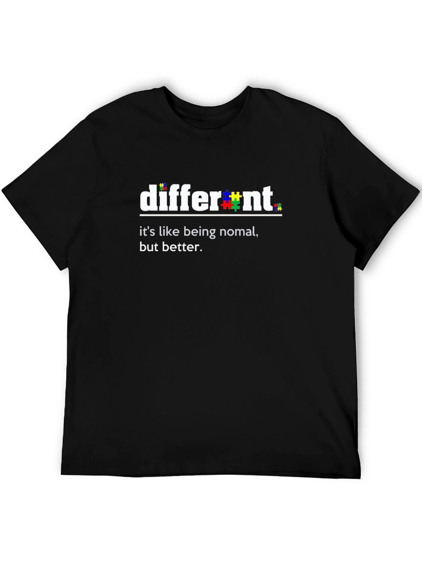 Black Different Autism Awareness T-Shirt view 5
