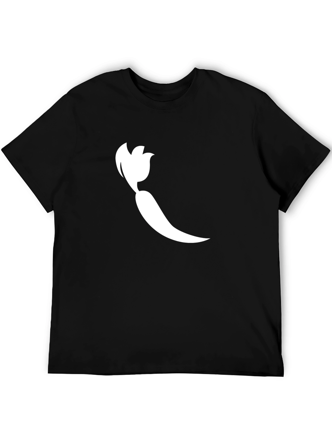 Black Chili Pepper Graphic Tee - Bold Black Cotton T-Shirt view 5