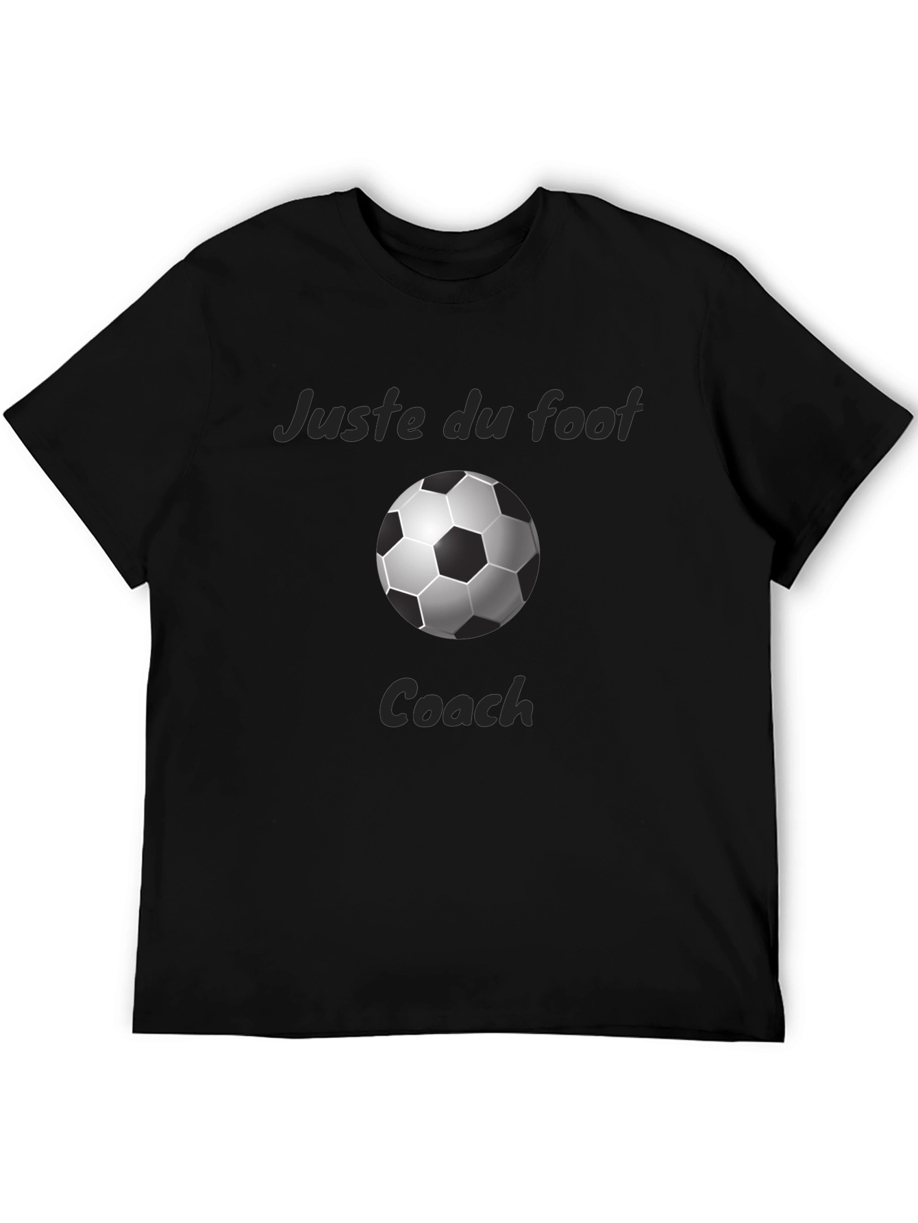 Black Juste du Foot Soccer Coach Black T-Shirt view 5