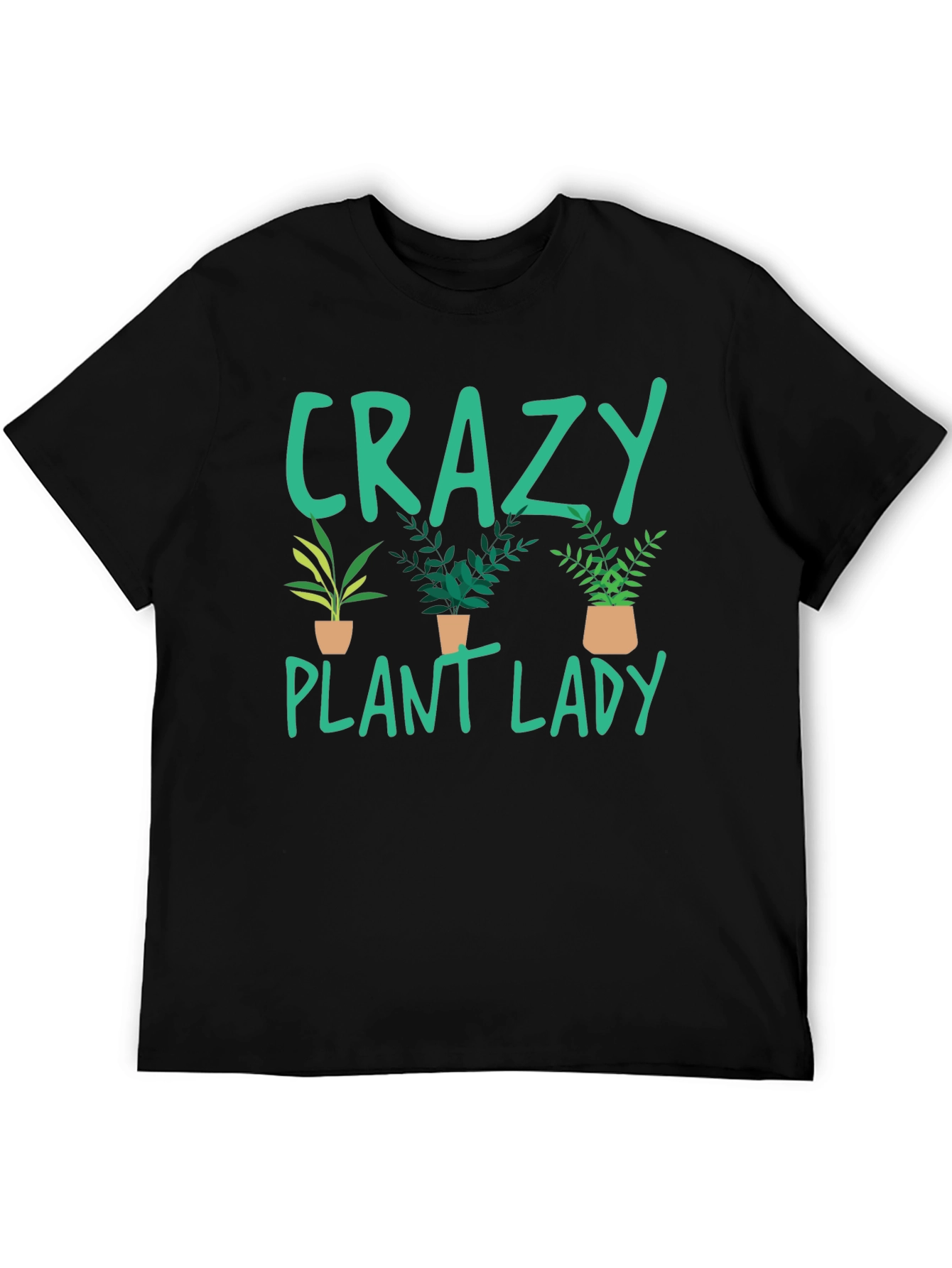Black Crazy Plant Lady T-Shirt - Plant Lover Gift view 5