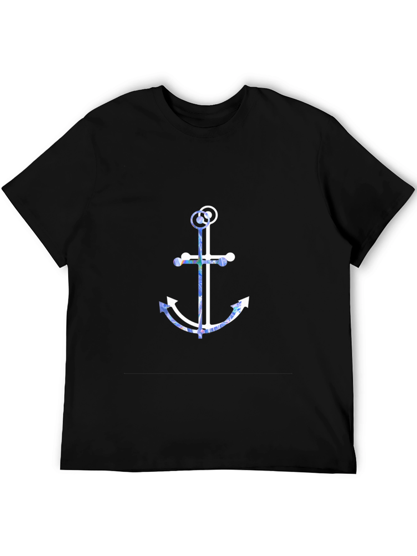 Black Nautical Anchor Graphic Tee - Soft Cotton Blend view 5