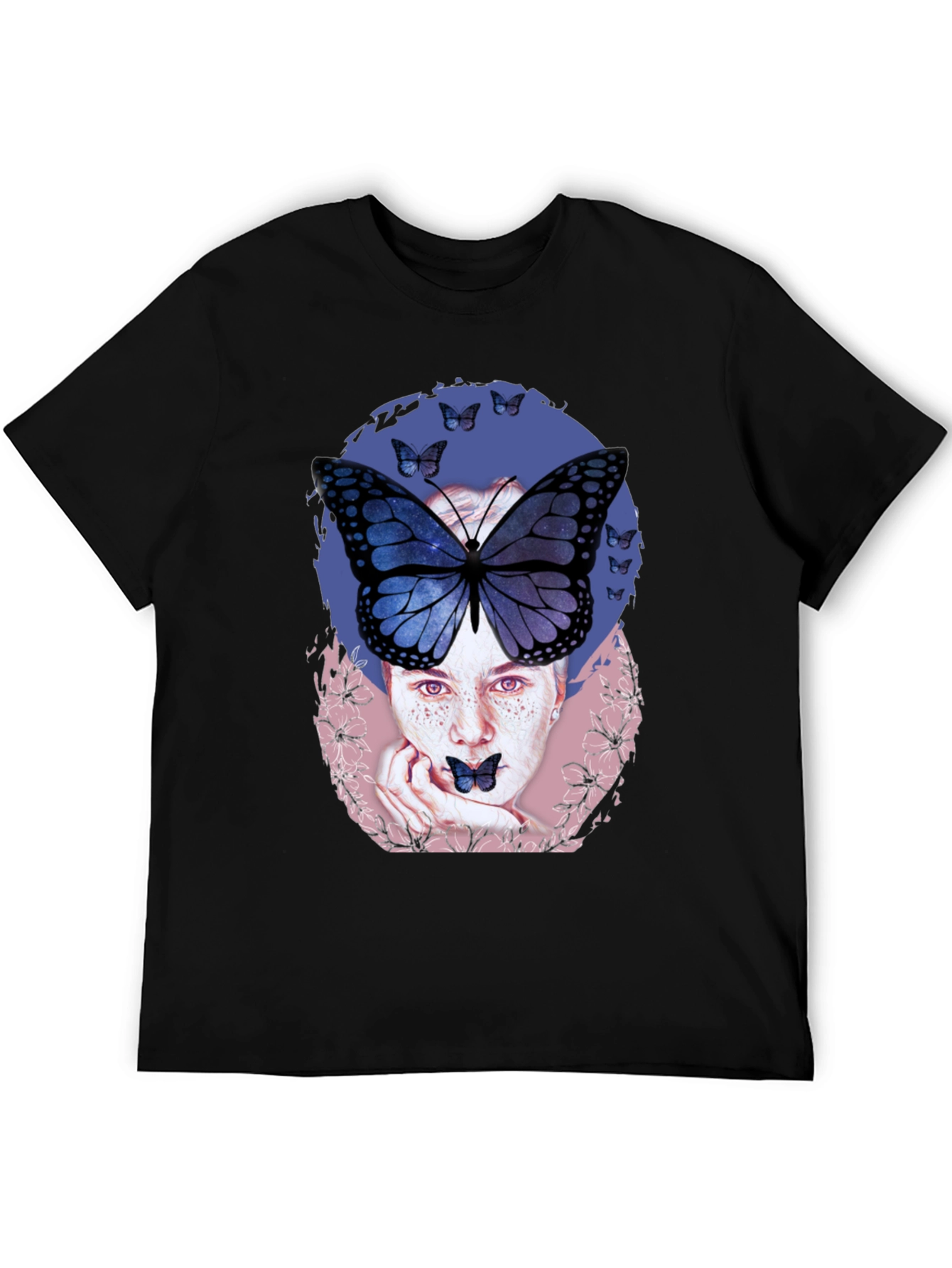 Black Butterfly Woman Graphic Tee view 5