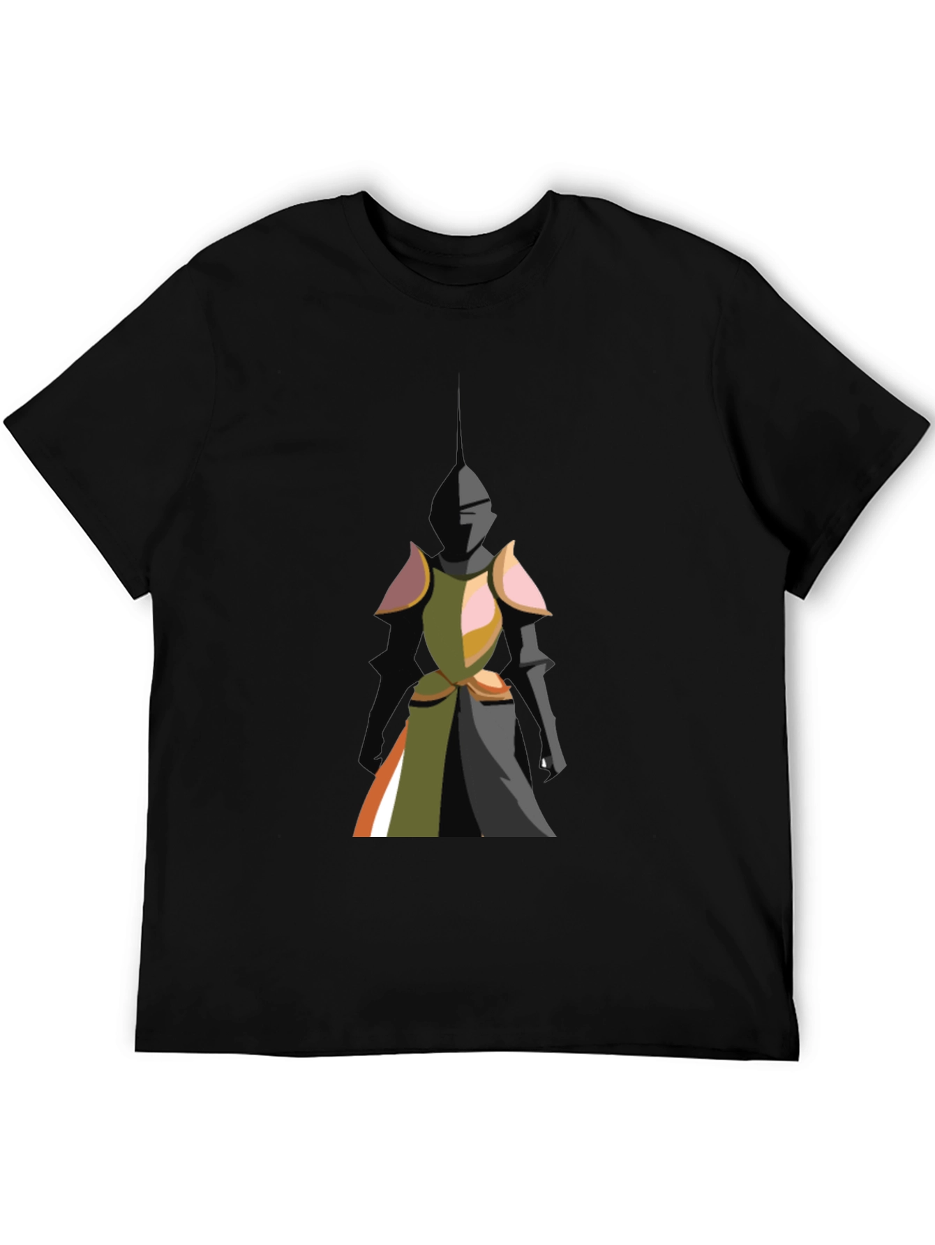 Black Knight Graphic Tee - Bold Black Cotton T-Shirt view 5
