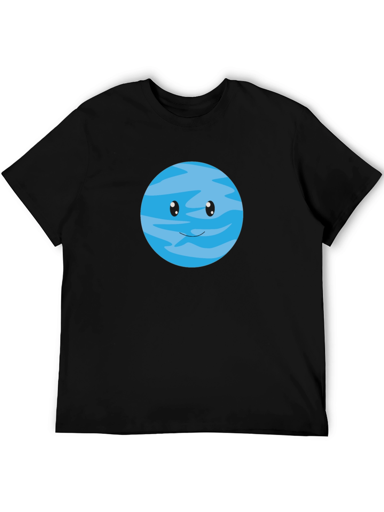 Black Cute Cartoon Planet Graphic T-Shirt view 5