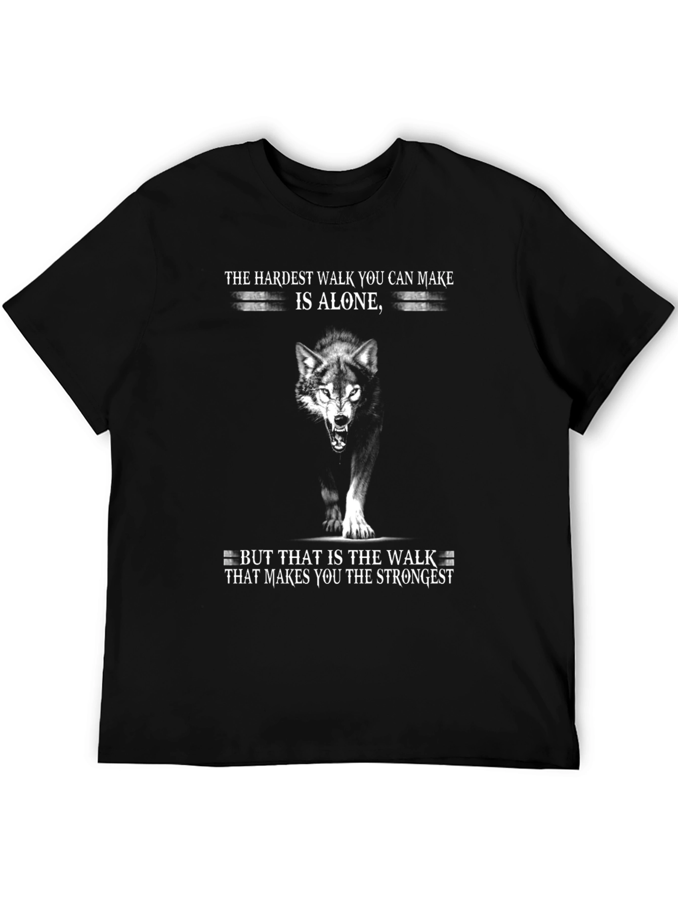 The Hardest Walk Wolf Graphic T-Shirt - 5