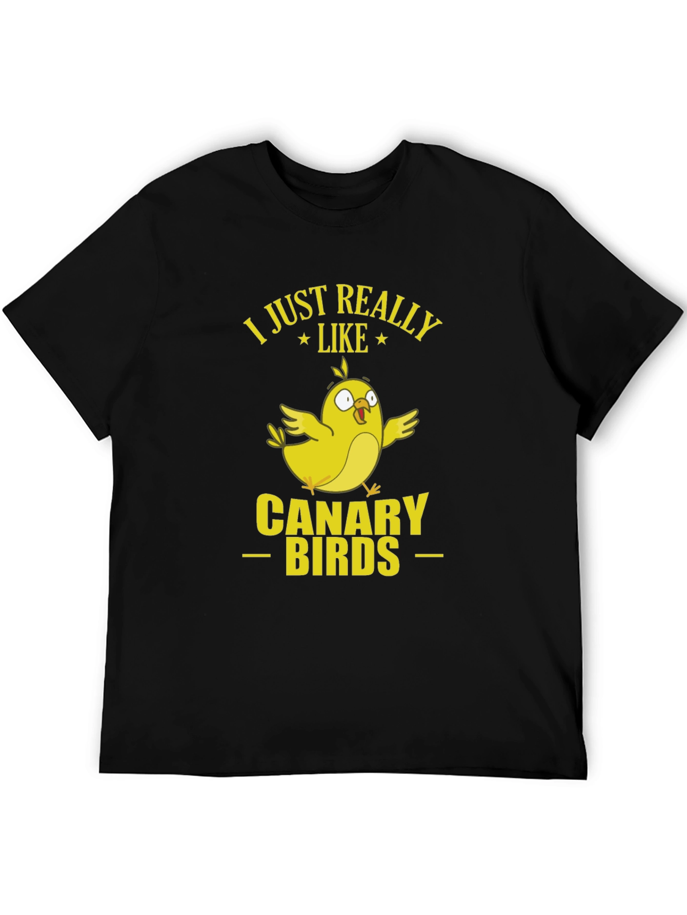 Black I Just Really Like Canary Birds Graphic T-Shirt view 5