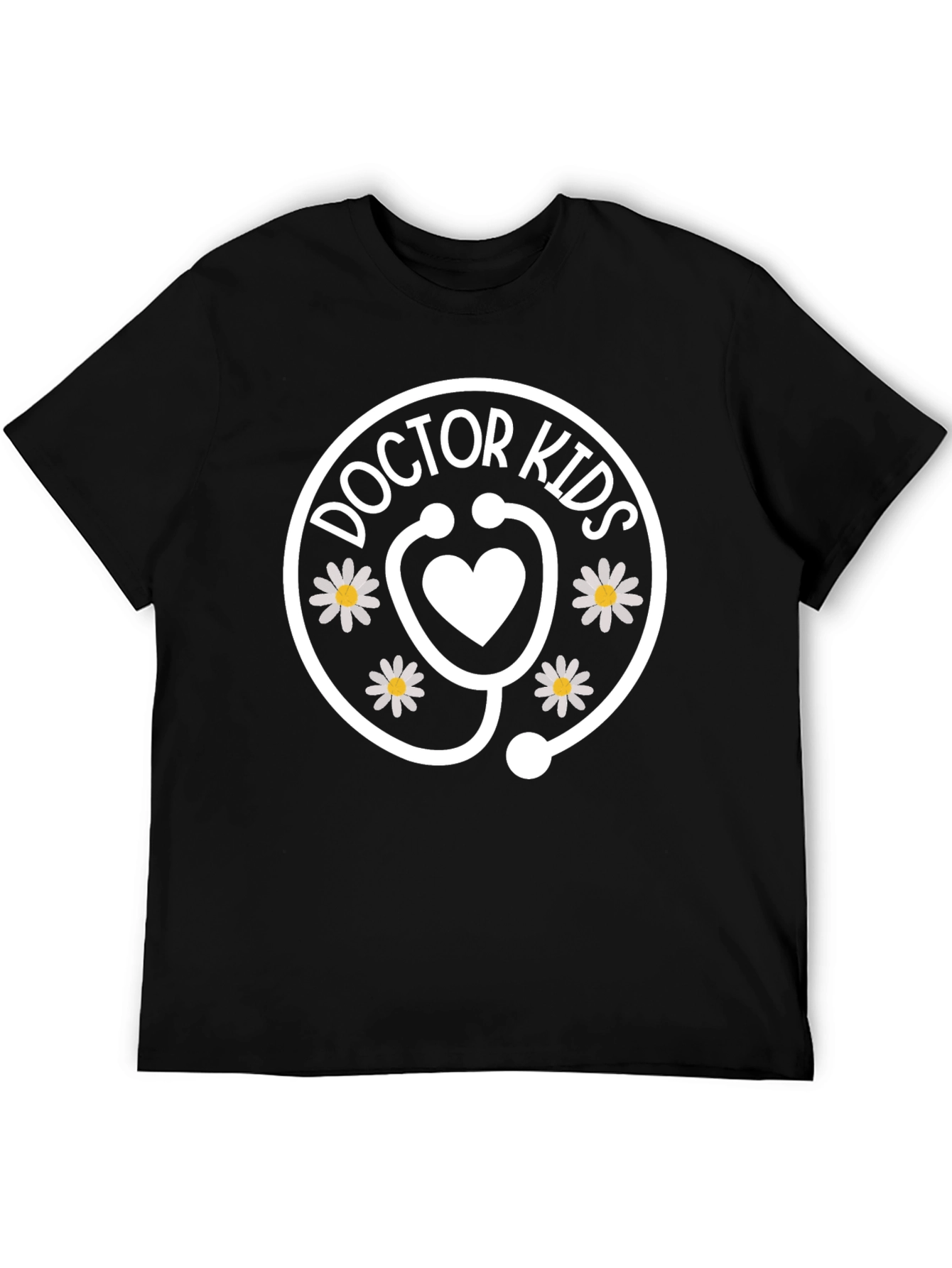 Black Doctor Kids T-Shirt - Heart Stethoscope Cute view 5