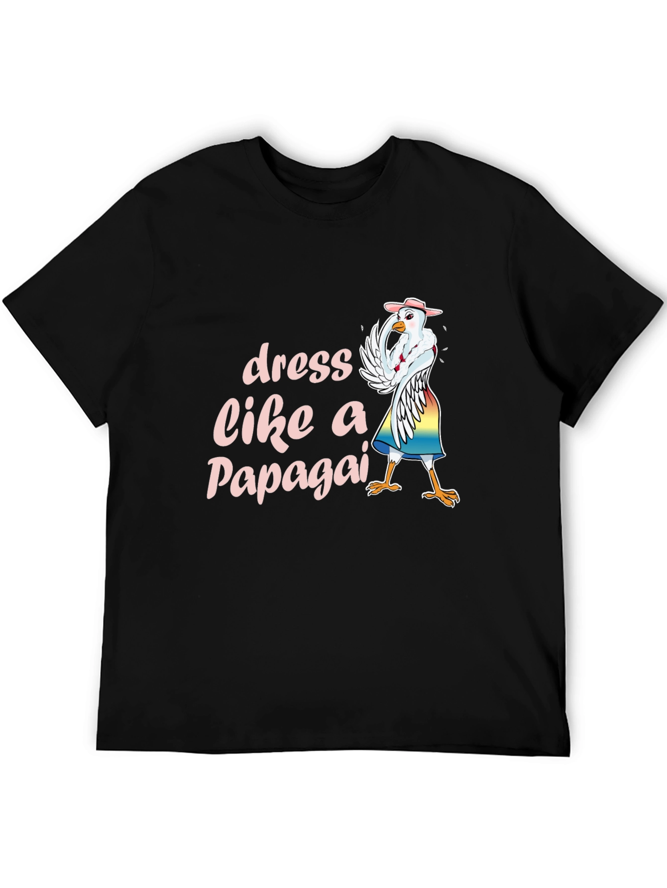 Black Dress Like a Papagai T-Shirt Funny Chicken Tee view 5