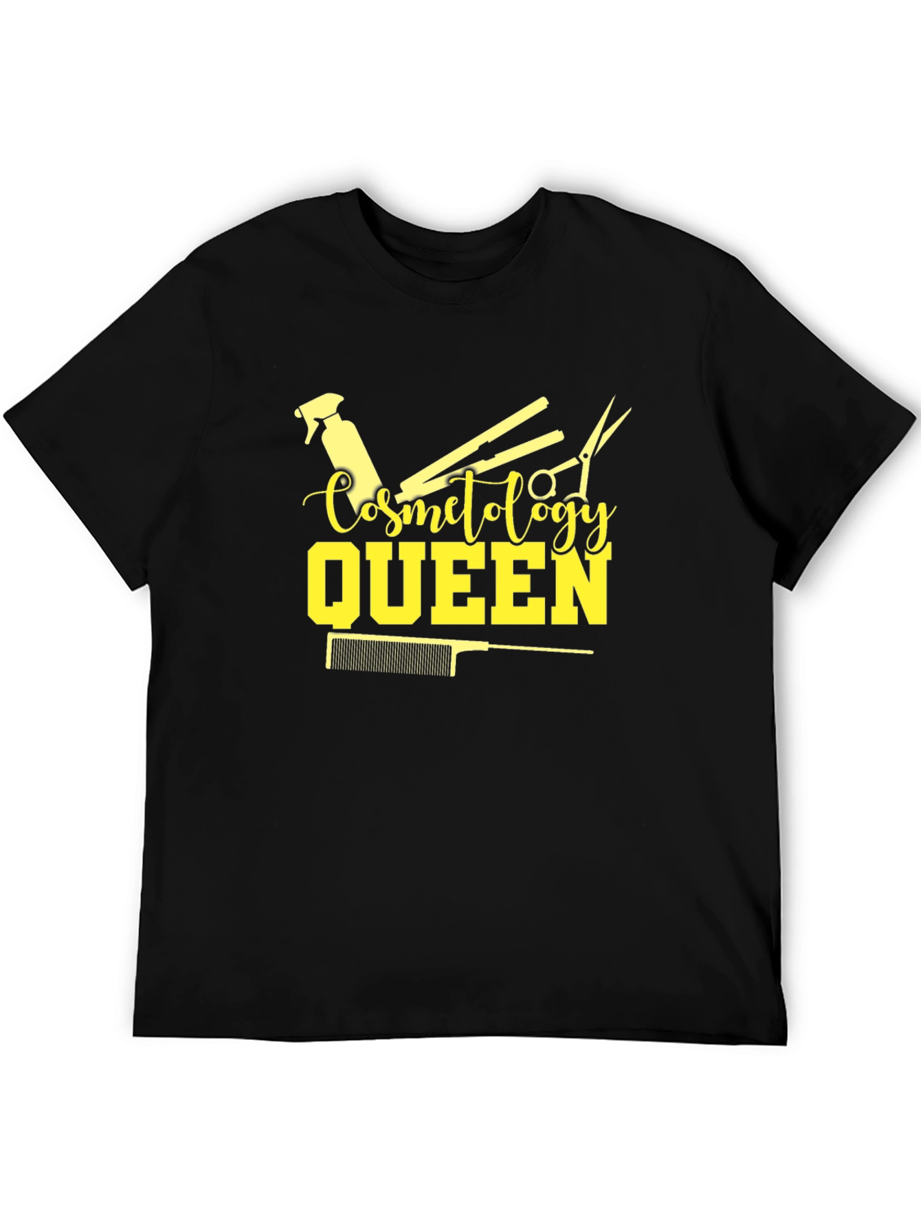 Black Cosmetology Queen T-Shirt - Black, Stylish Design view 5