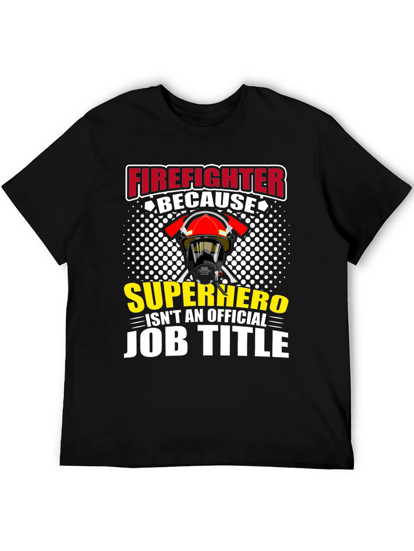 Black Firefighter Superhero Job Title Graphic T-Shirt view 5