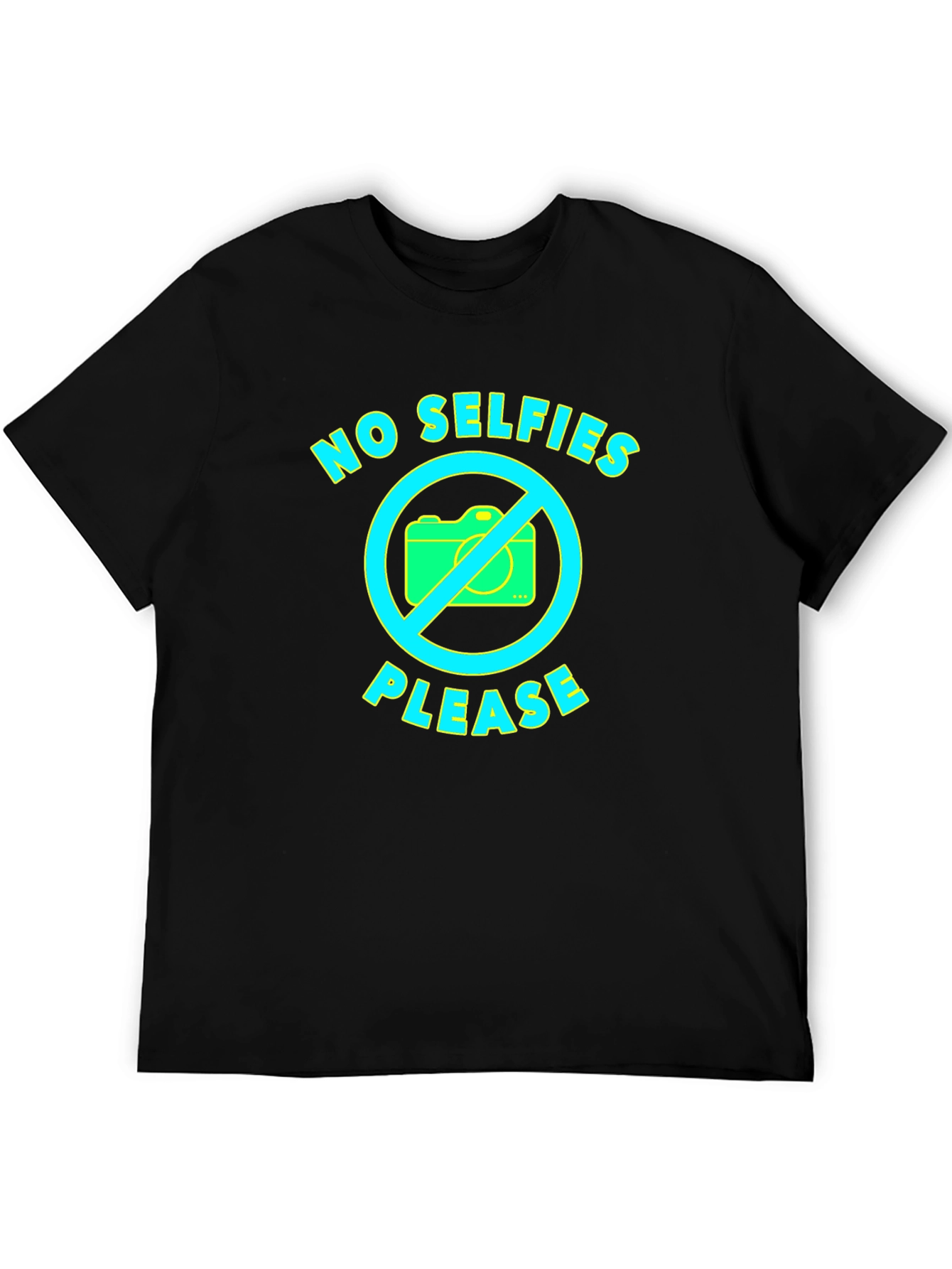 Black No Selfies Please Graphic T-Shirt view 5