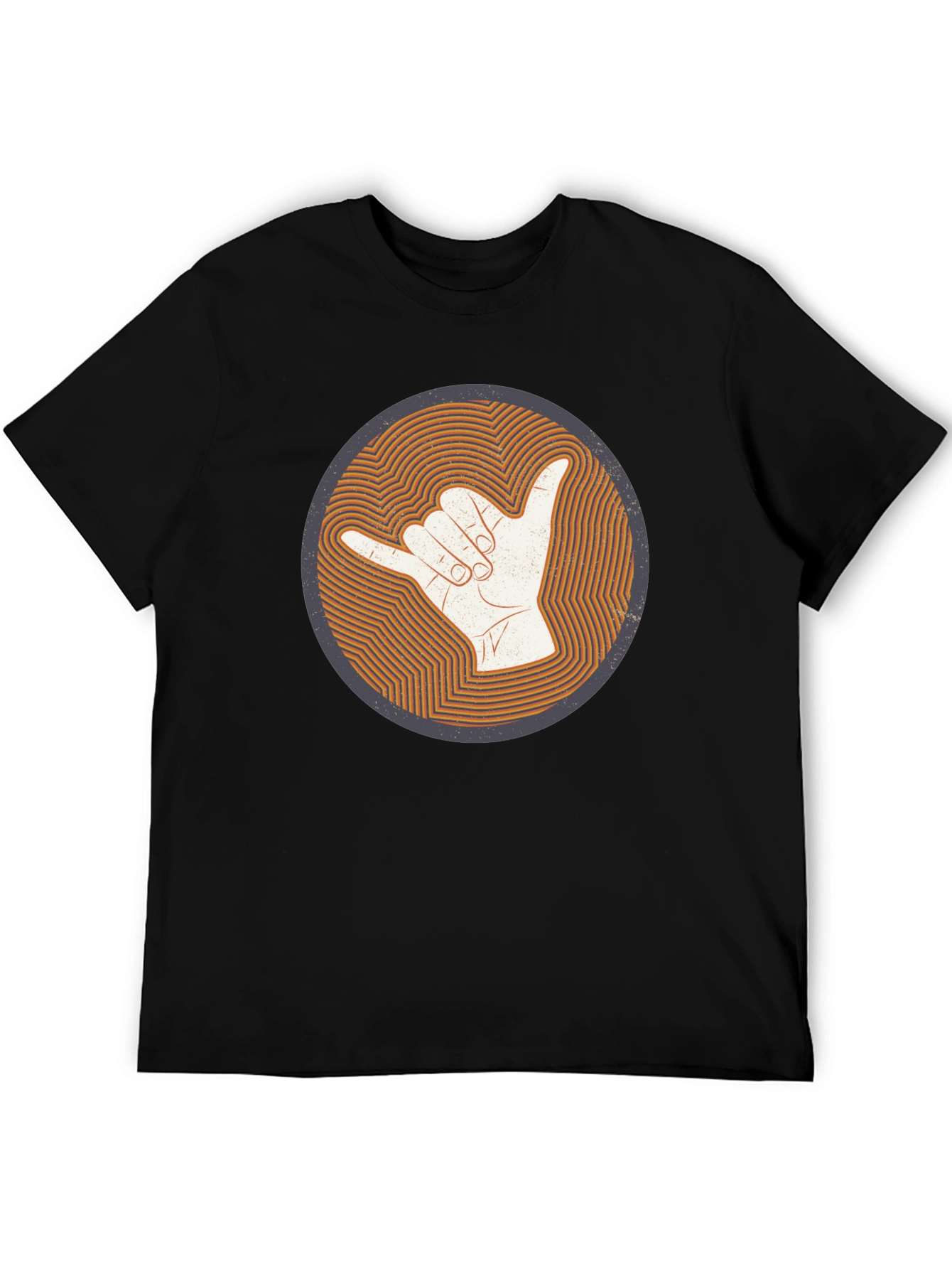 Black Shaka Hand Sign Graphic Tee - Casual Comfort view 5