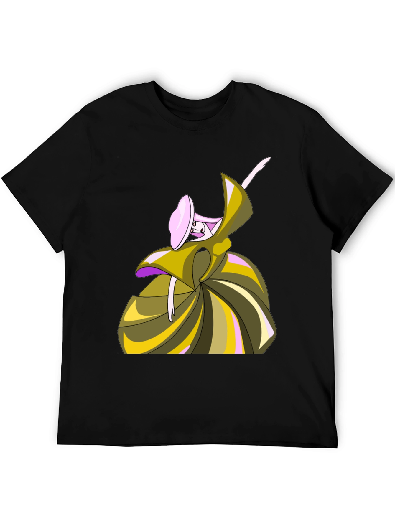 Black Whimsical Cartoon Dancer Graphic Tee - Unisex view 5