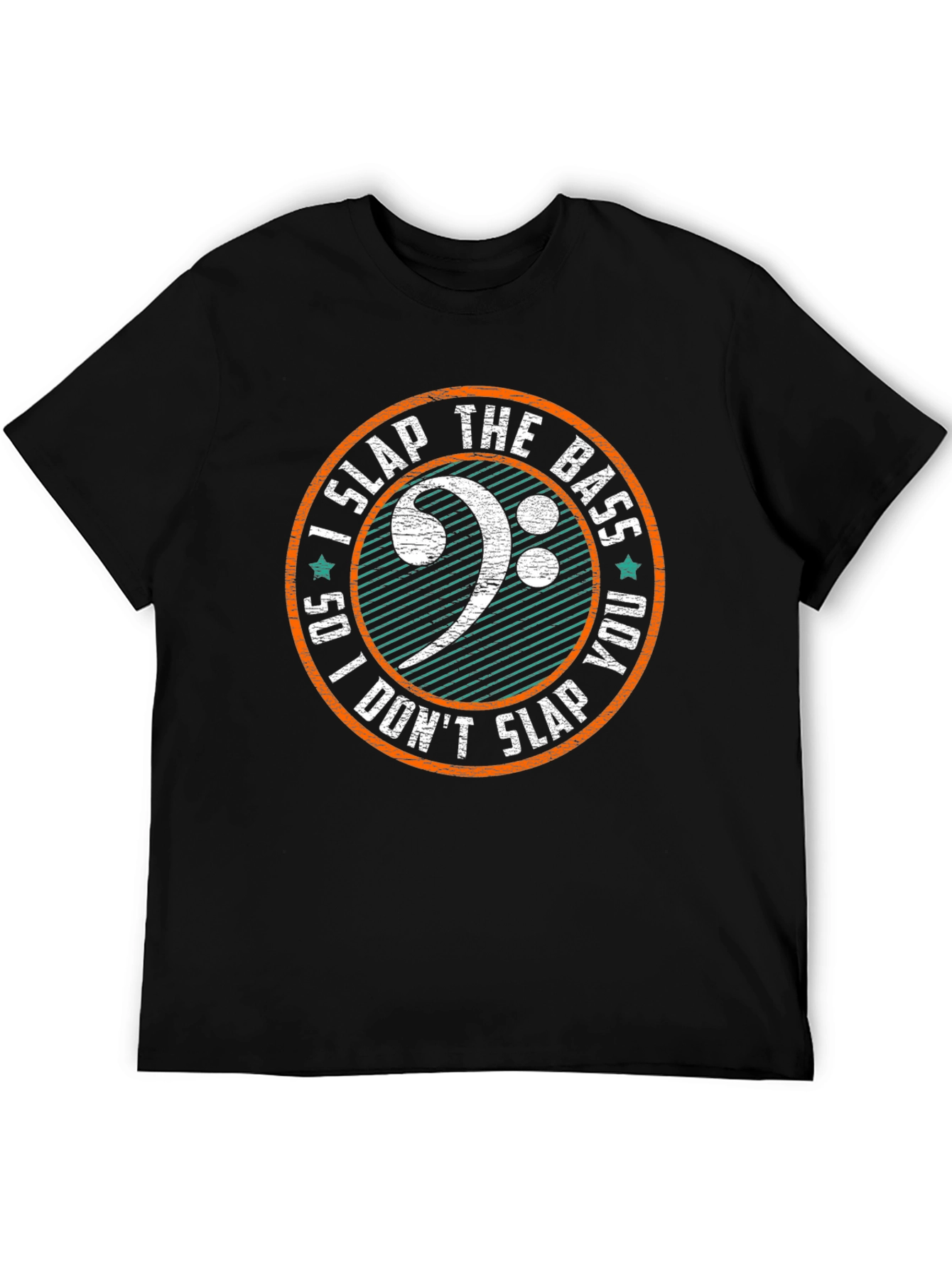 Black I Slap The Bass T-Shirt - Musician Novelty Tee view 5