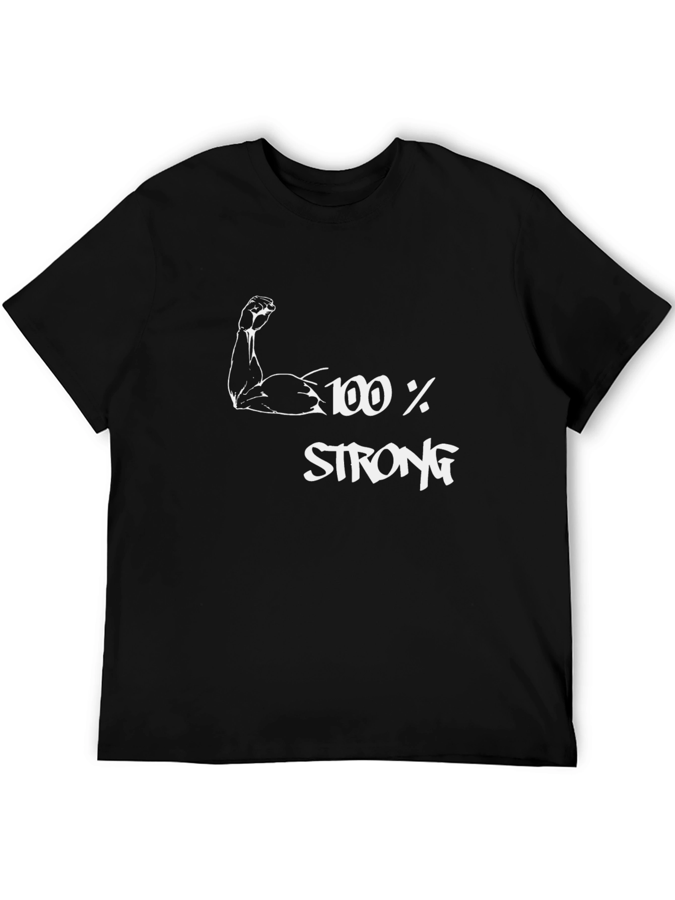 Black 100% Strong Graphic T-Shirt - Black view 5