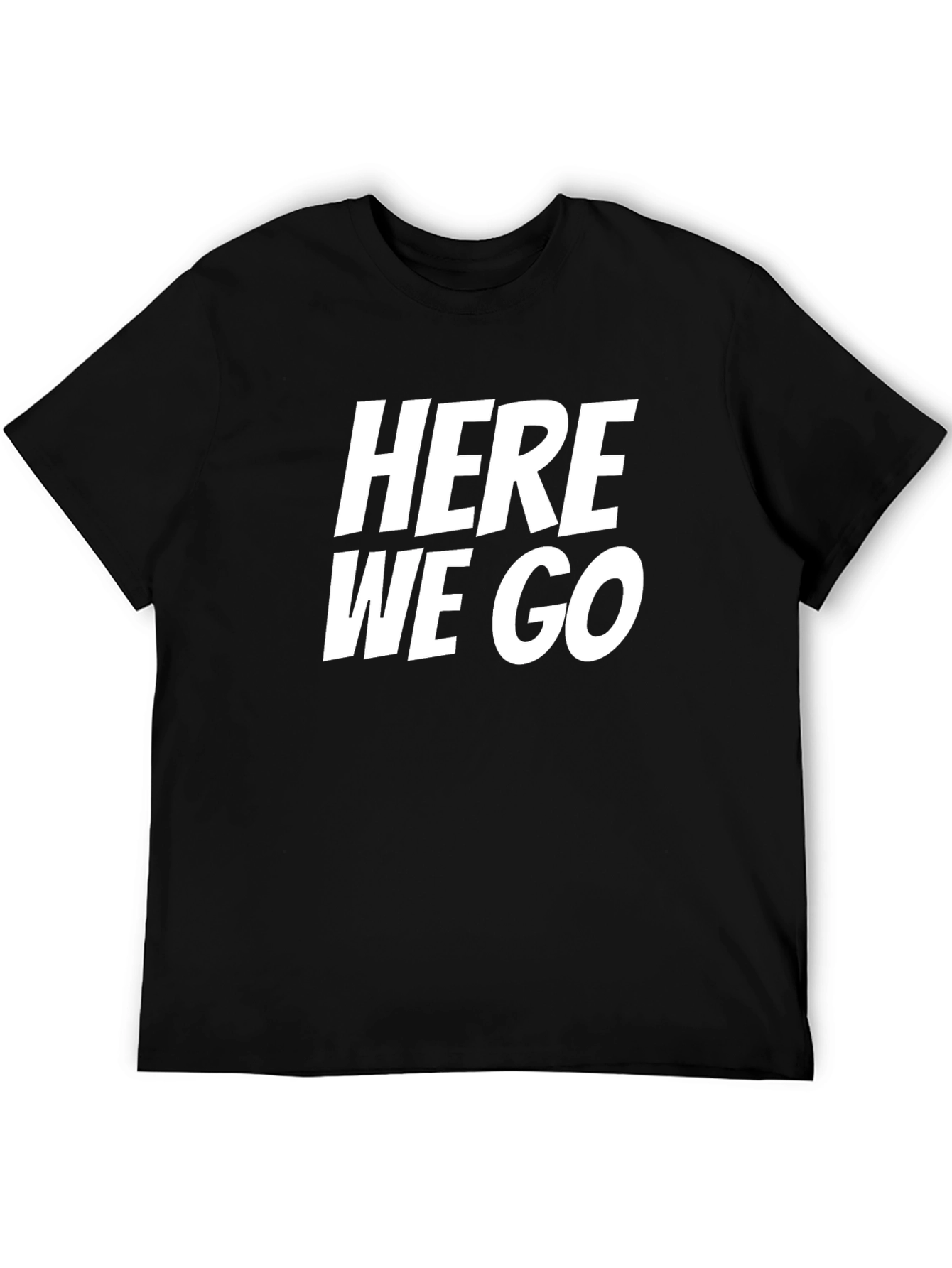 Black Here We Go Bold Graphic Tee - Black view 5