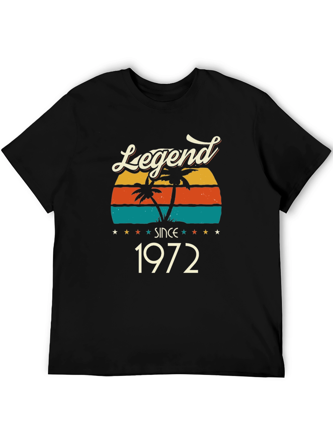 Black Legend Since 1972 Retro Palm Tree T-Shirt view 5
