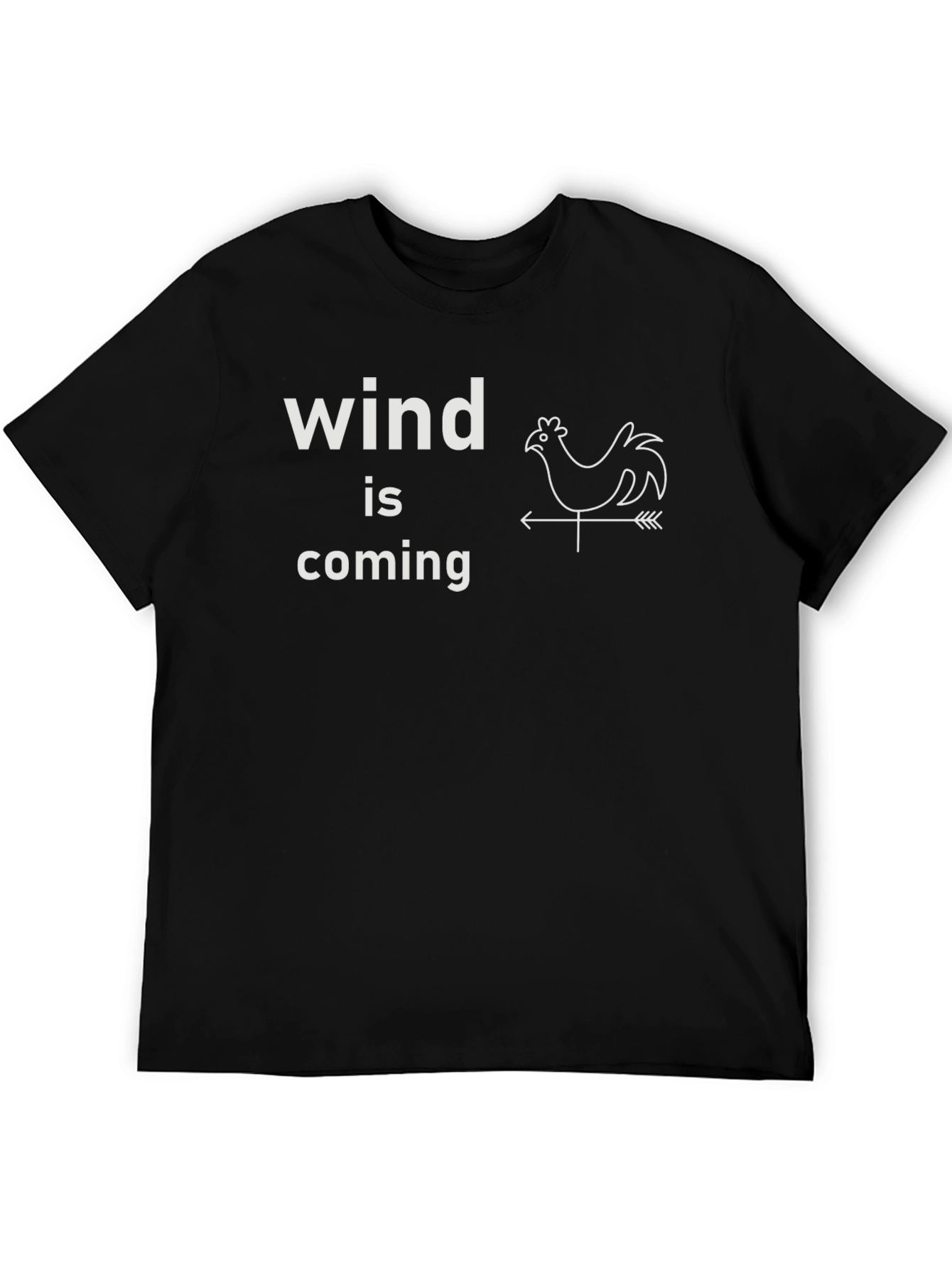 Black Funny Wind Is Coming Chicken Weathervane T-Shirt view 5