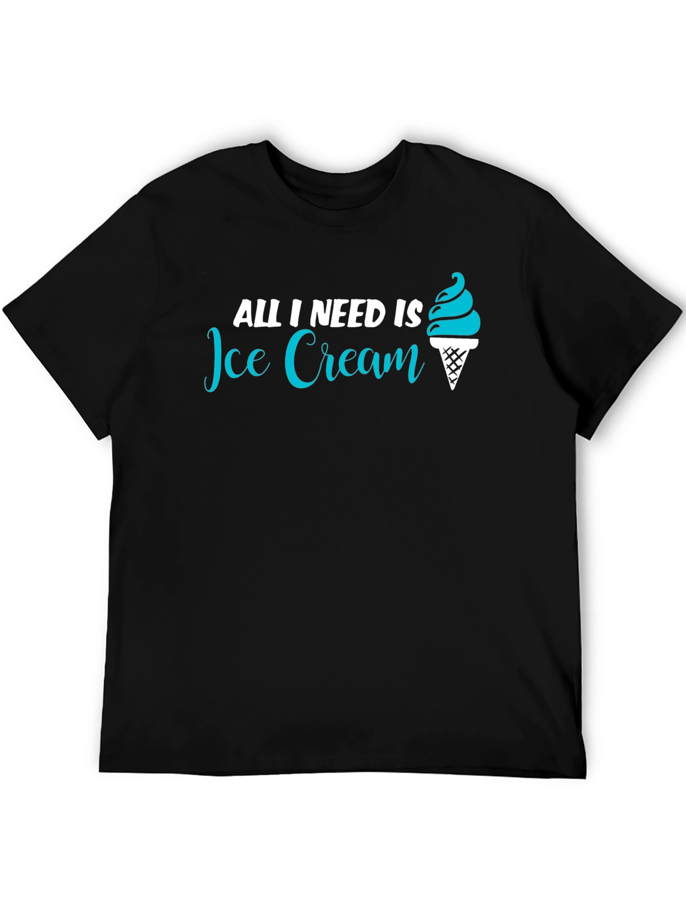 Black All I Need Is Ice Cream T-Shirt - Unisex view 5