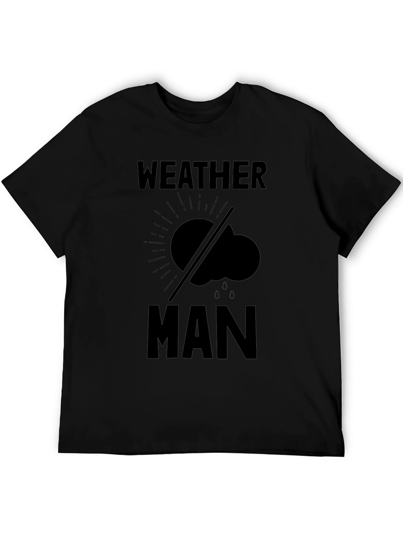 Black Weather Man Graphic Tee - Black Humor T-Shirt view 5