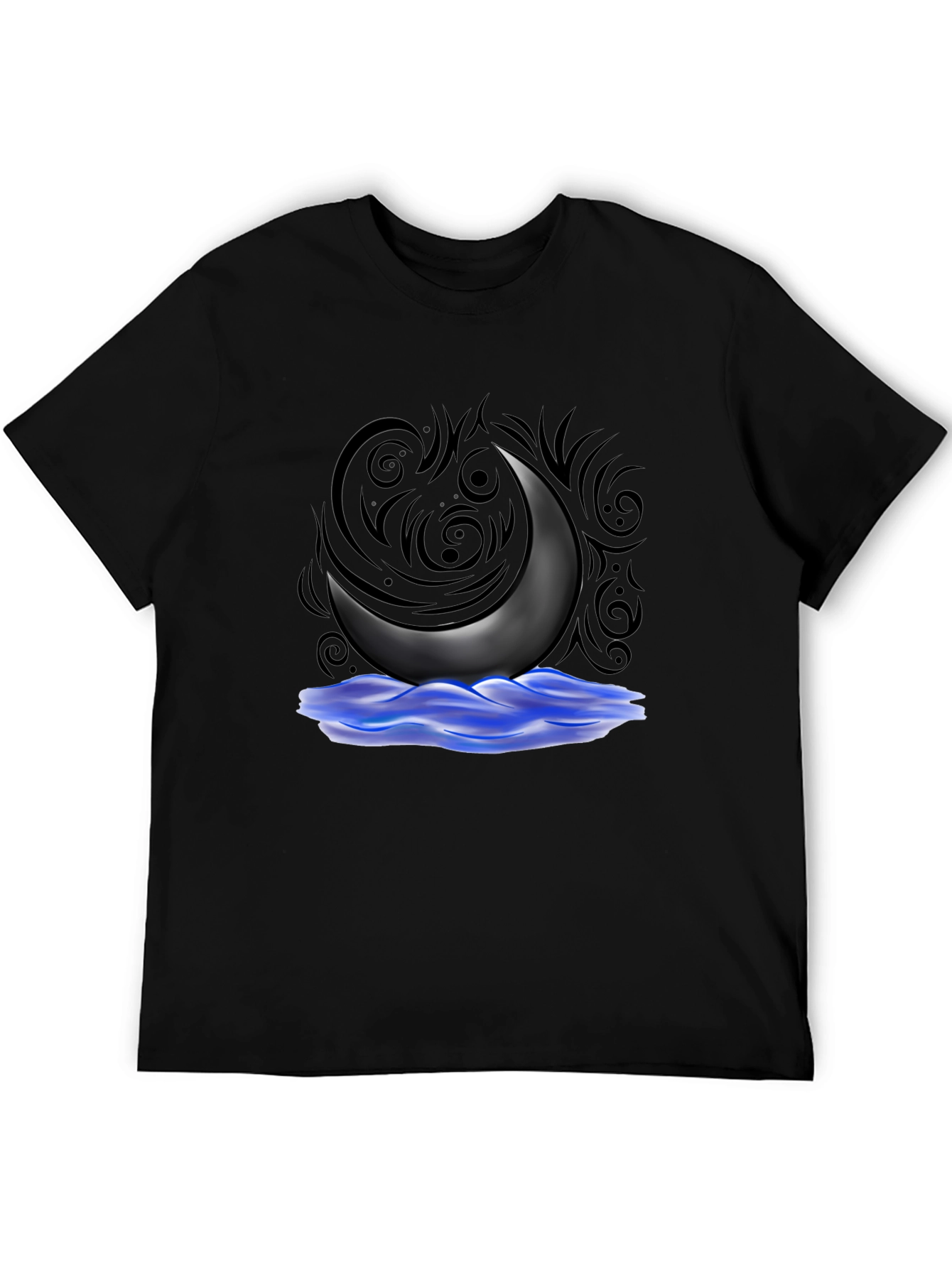 Black Crescent Moon T-Shirt - Black Graphic Tee view 5