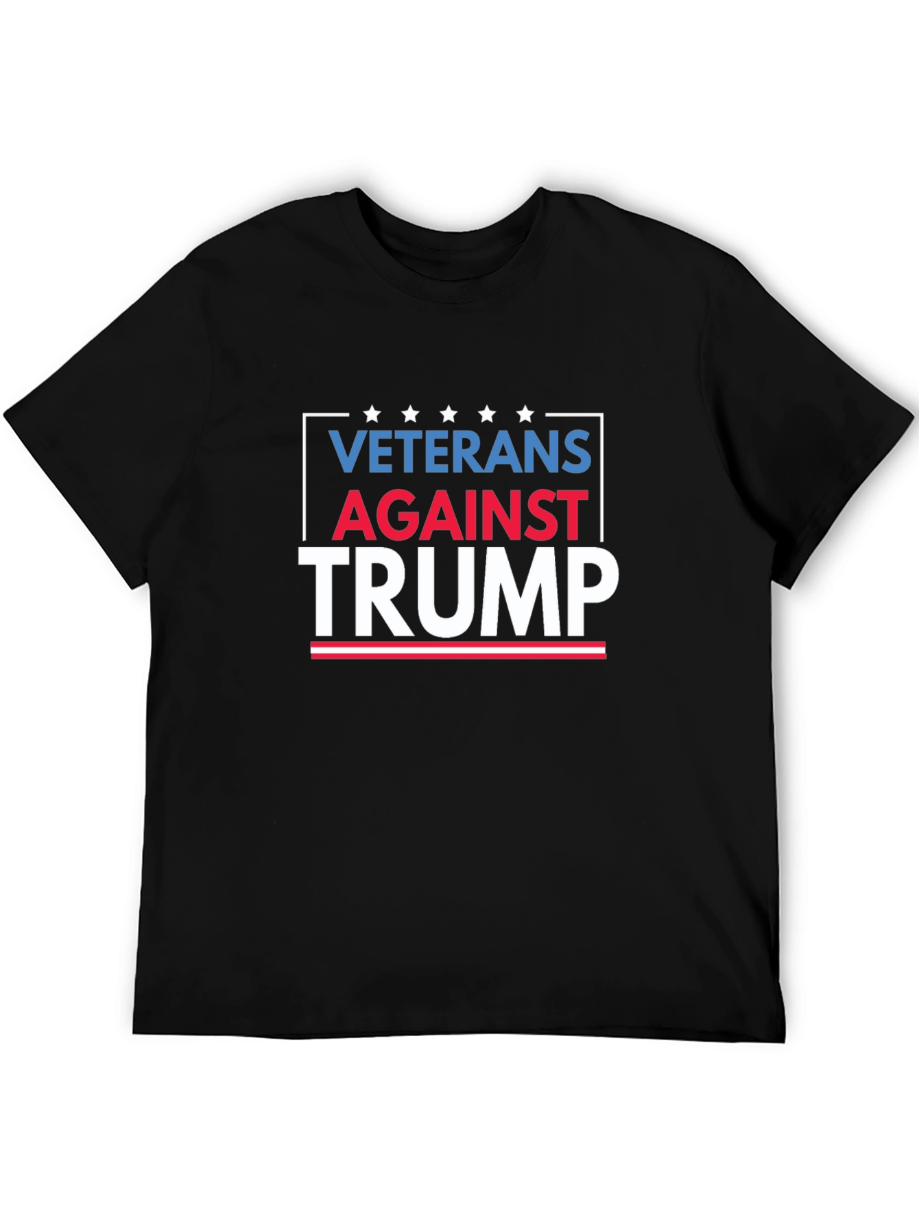 Black Veterans Against Trump Graphic Tee - Black Cotton Shirt view 5