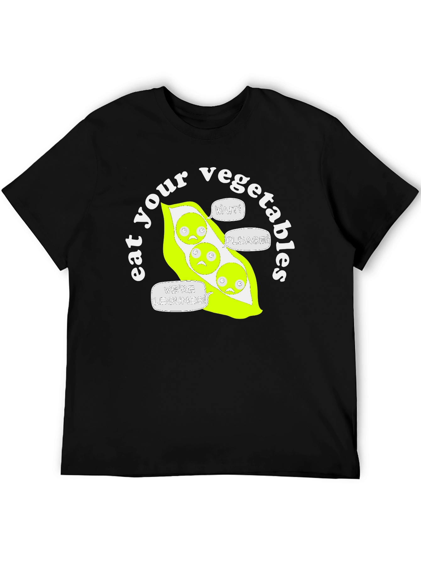 Black Eat Your Vegetables Funny Graphic T-Shirt view 5